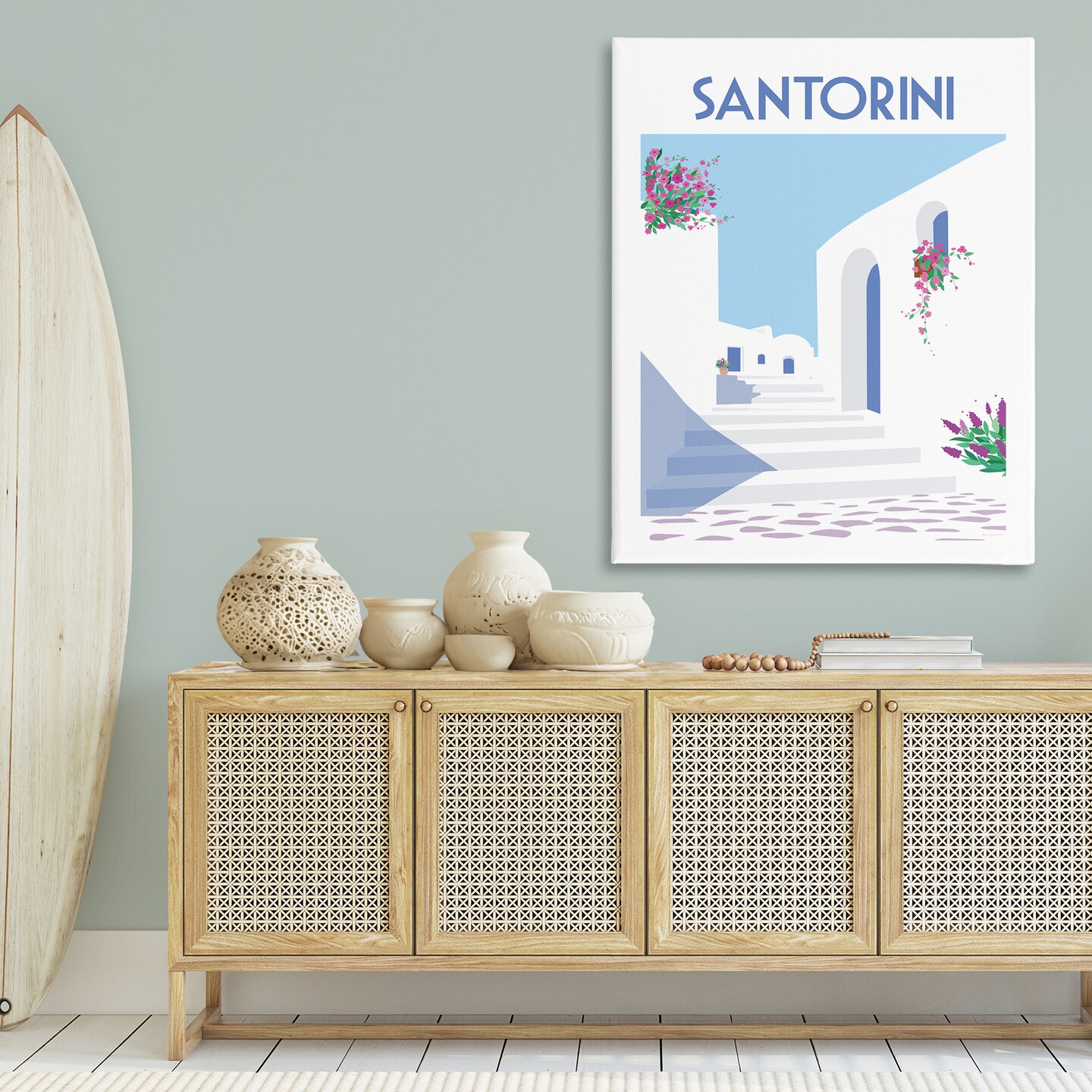 Stupell Industries Santorini White Architecture Canvas Wall Art Design by Omar Escalante