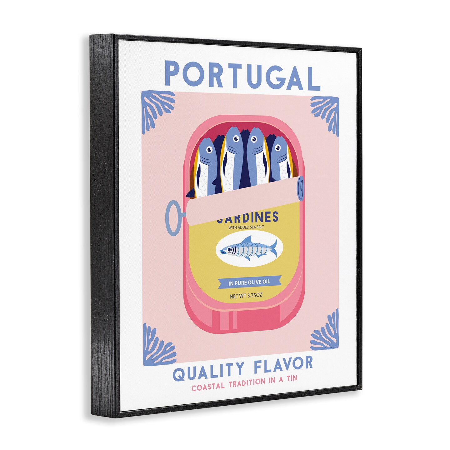 Stupell Industries Portugal Sardine Can Framed Giclee Wall Art Design by Omar Escalante
