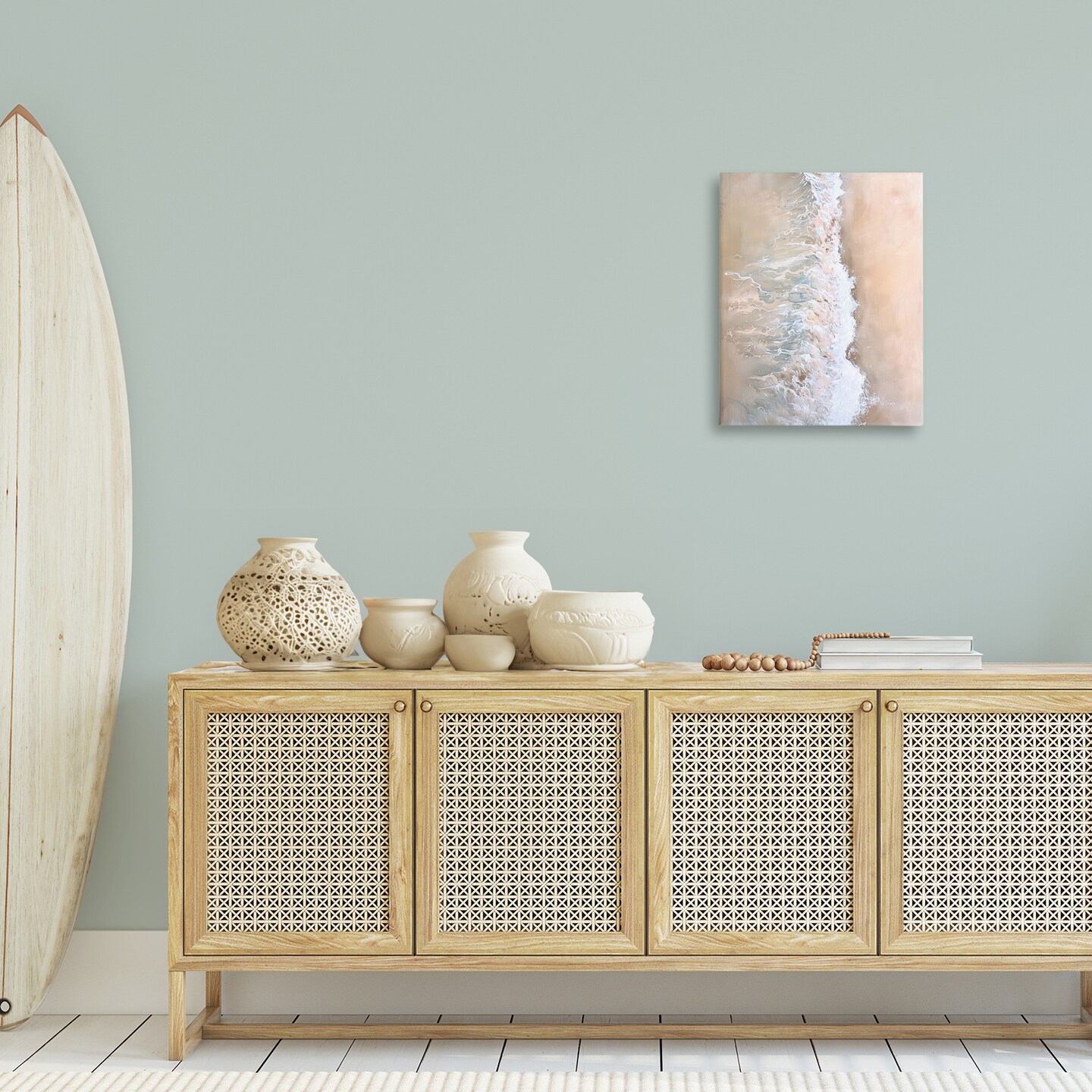 Stupell Industries Neutral Coast Wave Crash Canvas Wall Art Design by Petal Prints Design