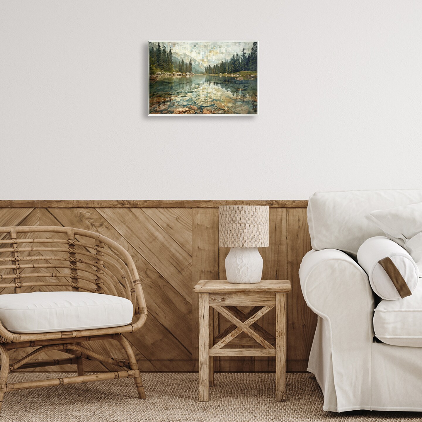 Stupell Industries Tiled Mountain Landscape Wall Plaque Art Design by LSR Design Studio