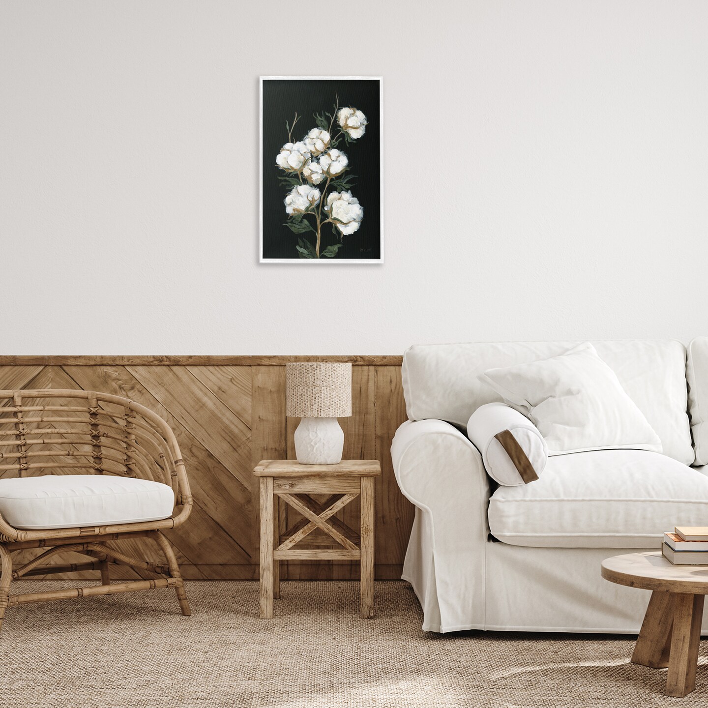 Stupell Industries Vintage Stems of Cotton Framed Giclee Wall Art Design by Yvette St. Amant