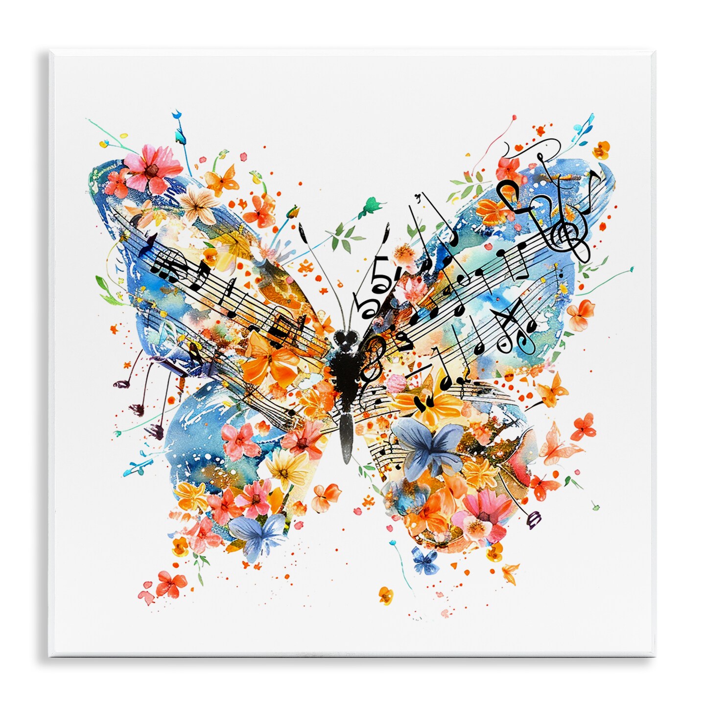 Stupell Industries Song Notes Butterfly Wall Plaque Art Design by LSR Design Studio