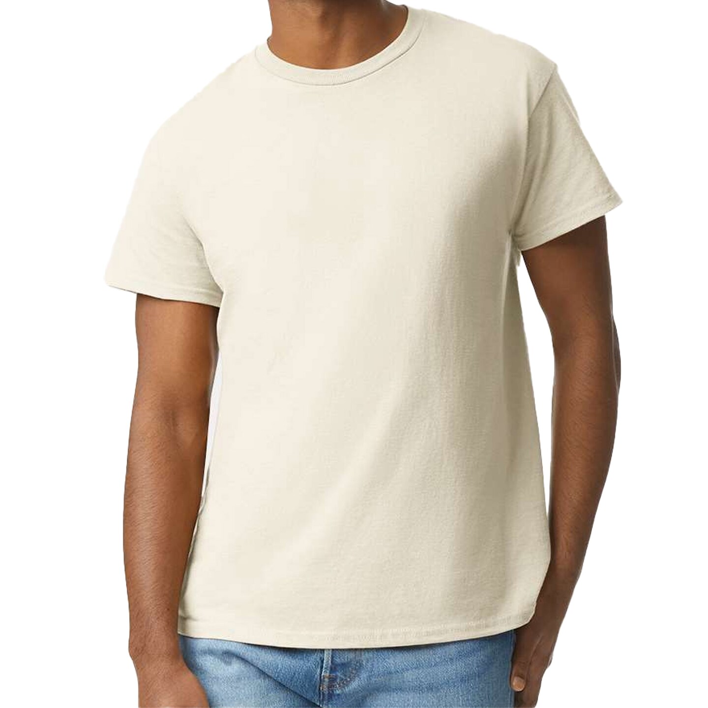 Gildan Unisex Ultra Cotton T-Shirt Pack for Cricut, HTV Vinyl, Natural Crewneck Short Sleeve