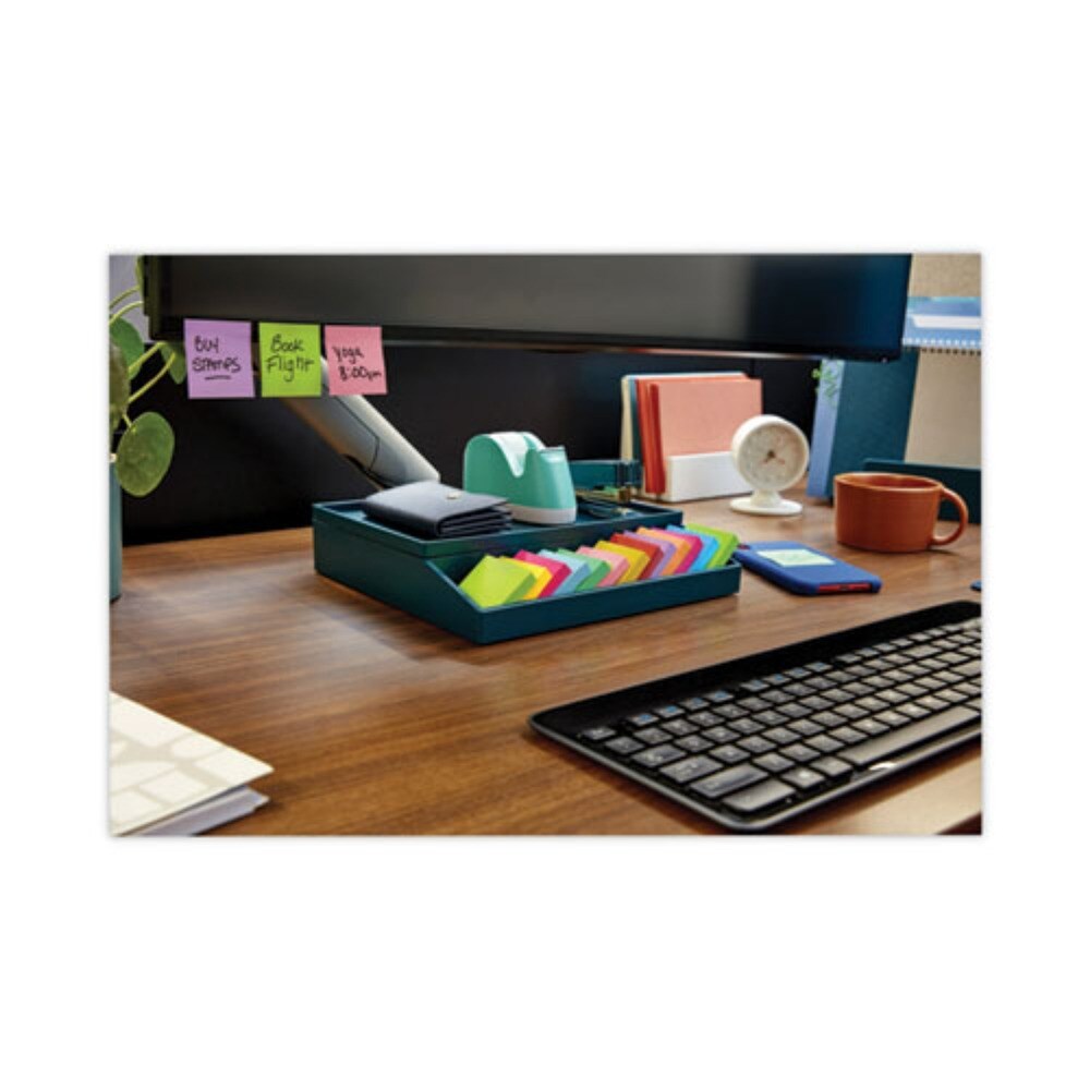 Post-it Notes 1.88 in. x 1.88 in. Mini Cubes - Green/Orange Wave Collections (400-Sheets/Cube, 3 Cubes/Pack)