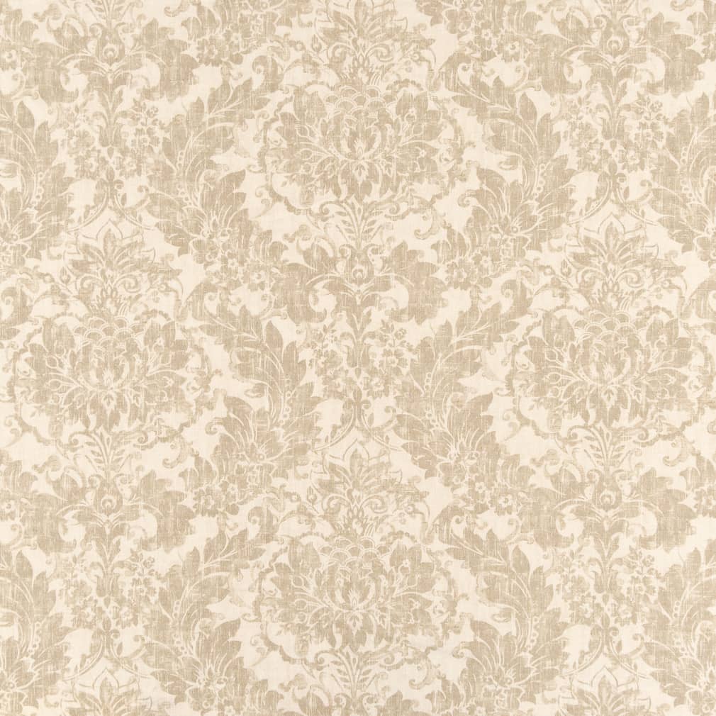 Upholstery Fabric - Beige &#x26; Taupe Damask Upholstery Fabric 54 Inches&#x22;