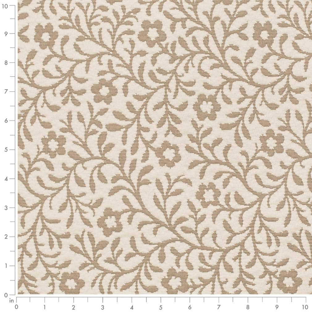 Tan Petite - Beige & Taupe Floral,Leaves Upholstery Fabric 54 Inches"