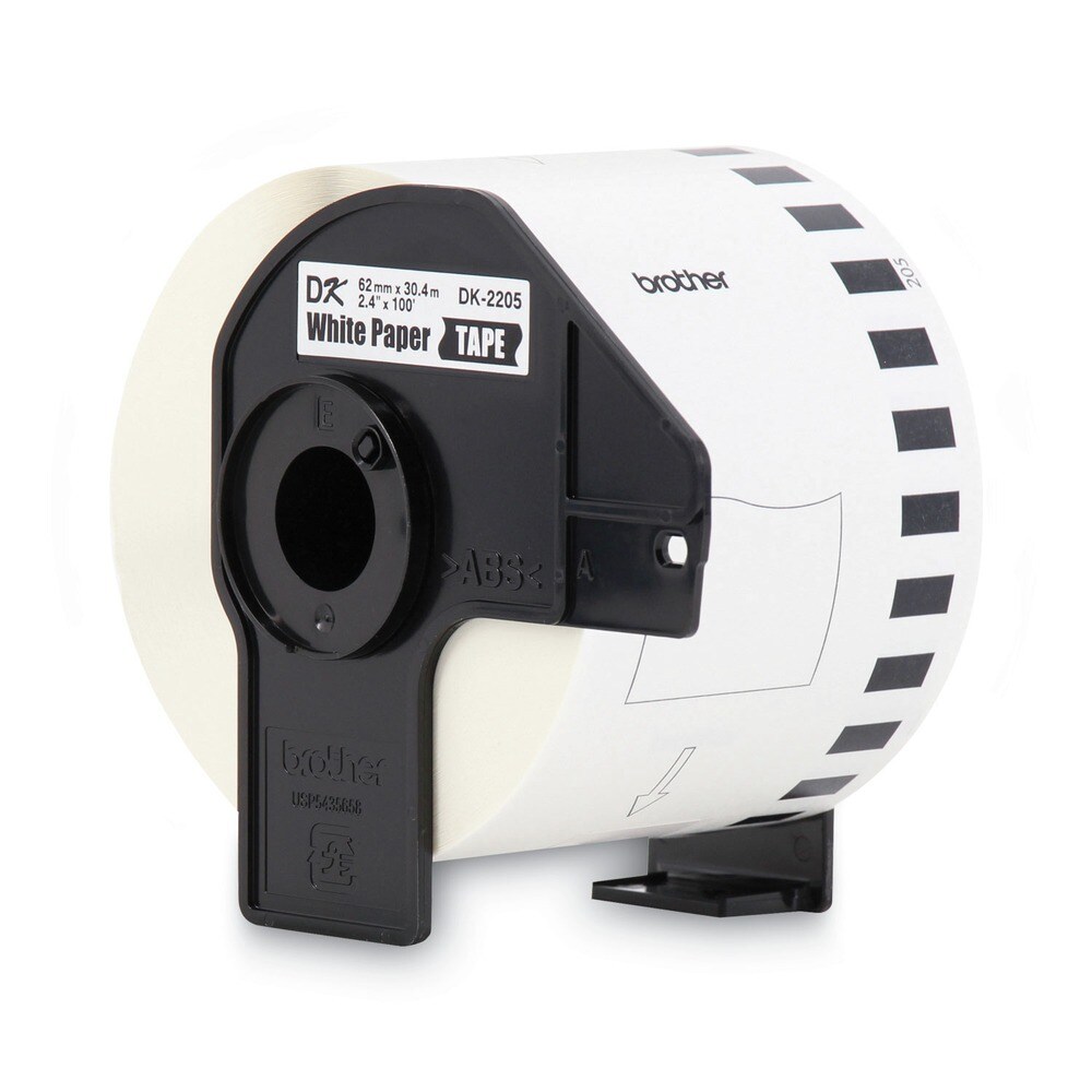 Brother 2.4 in. x 100 ft. Continuous Paper Label Tape - White (1-Roll)