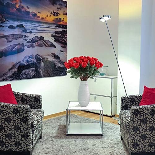 24-Pack: Red Rose Bud Stems with Silk Foliage - Lifelike Floral for Arrangements, Weddings & Home Decor, Floral Home by Artificial Flowers