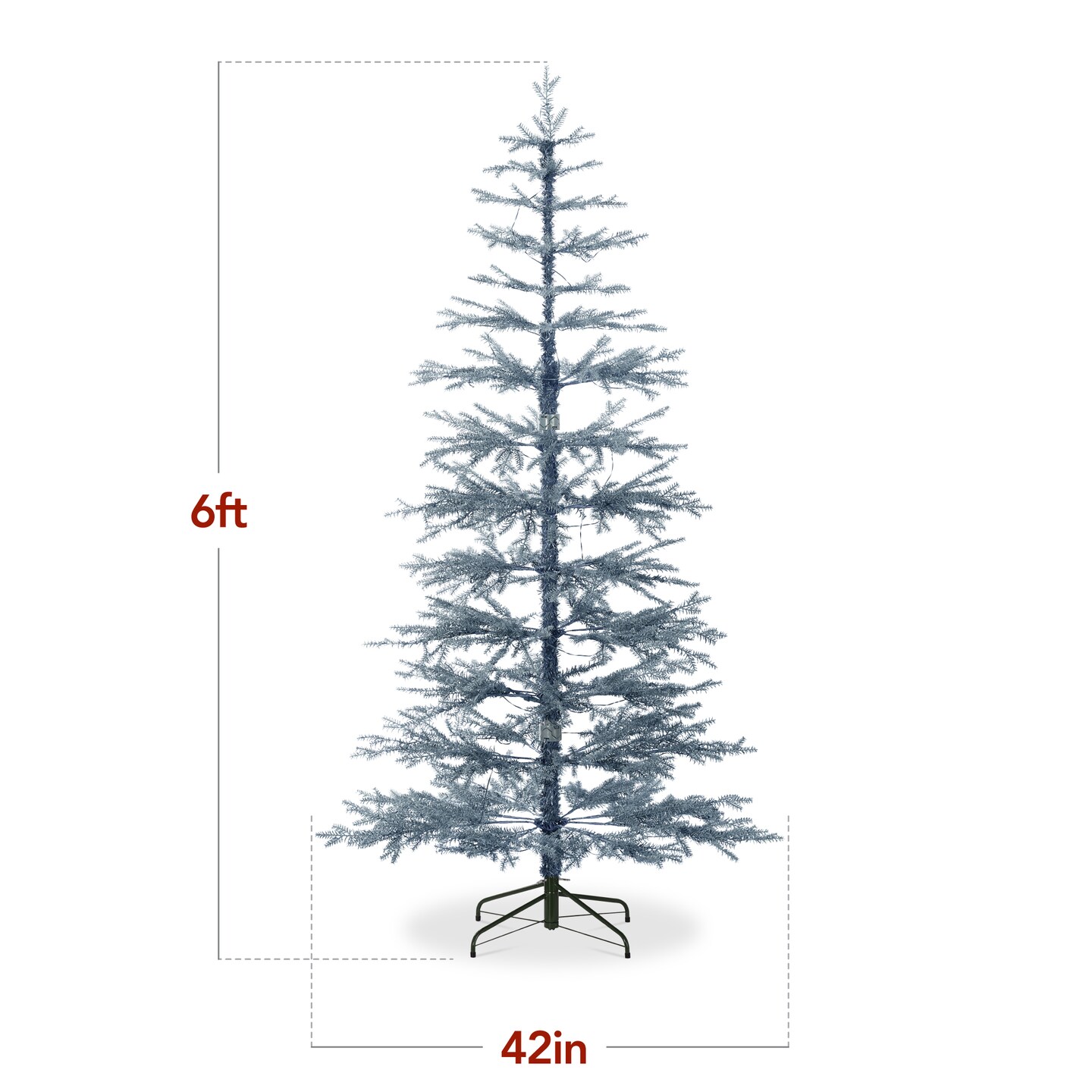 Best Choice Products Pre-Lit Sparse Christmas Tree w/ 2-in-1 LED Lights, Cordless Connection, Metal Stand