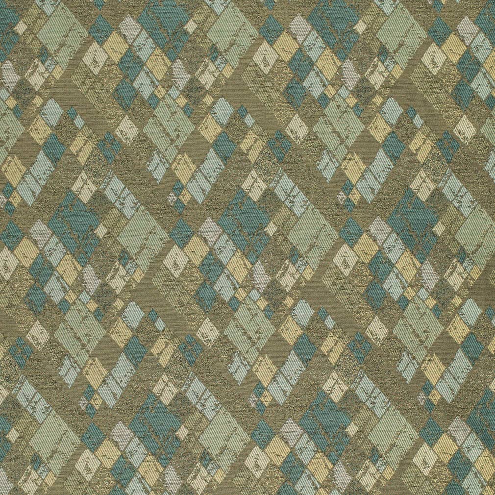 Seabreeze - Aqua Teal,green Abstract Geometric,diamonds Upholstery Fabric 54 Inches"