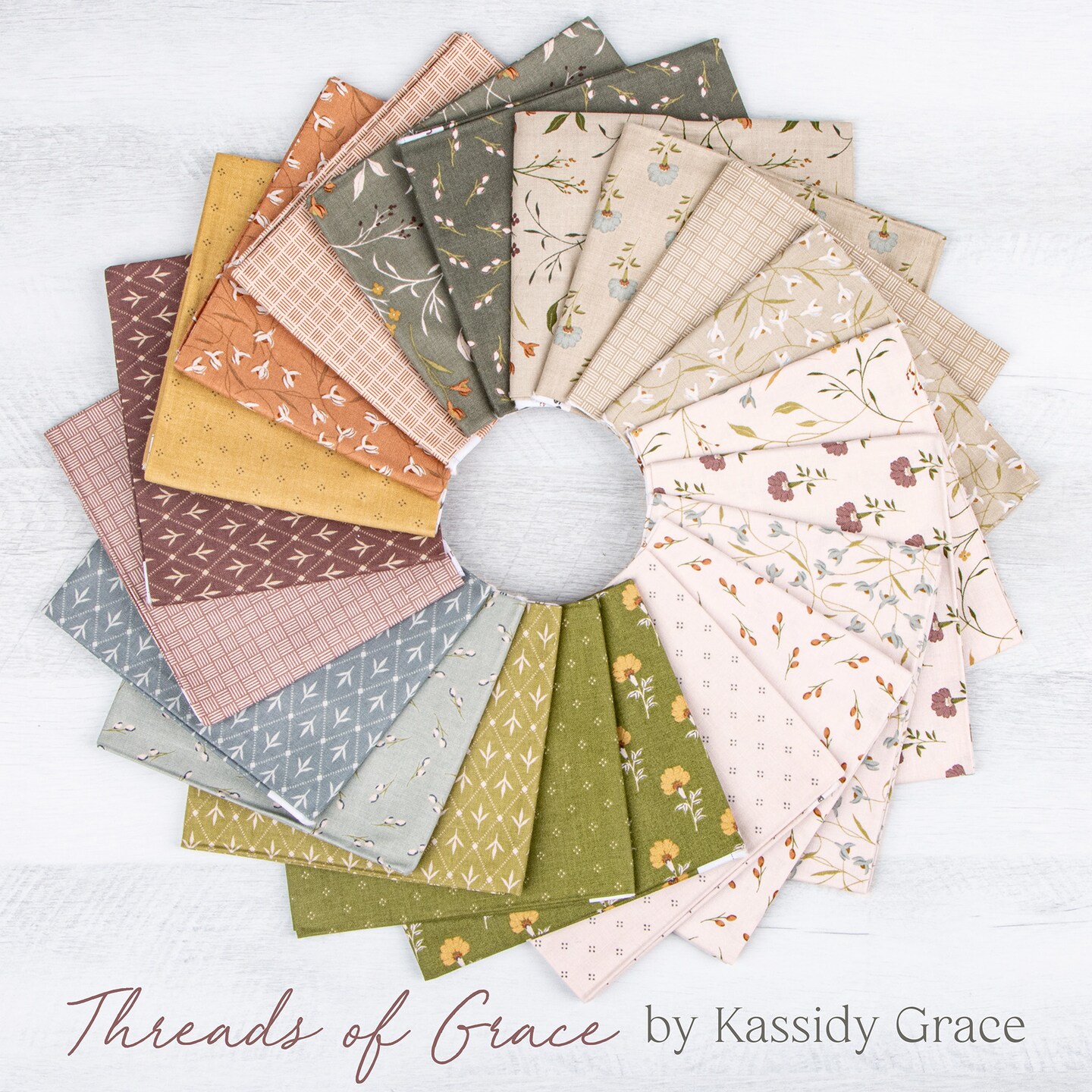 Threads of Grace 5&#x22; Square Pack (Charm Pack / 5&#x22; Stacker) by Kassidy Grace for Riley Blake (5-16820-42)