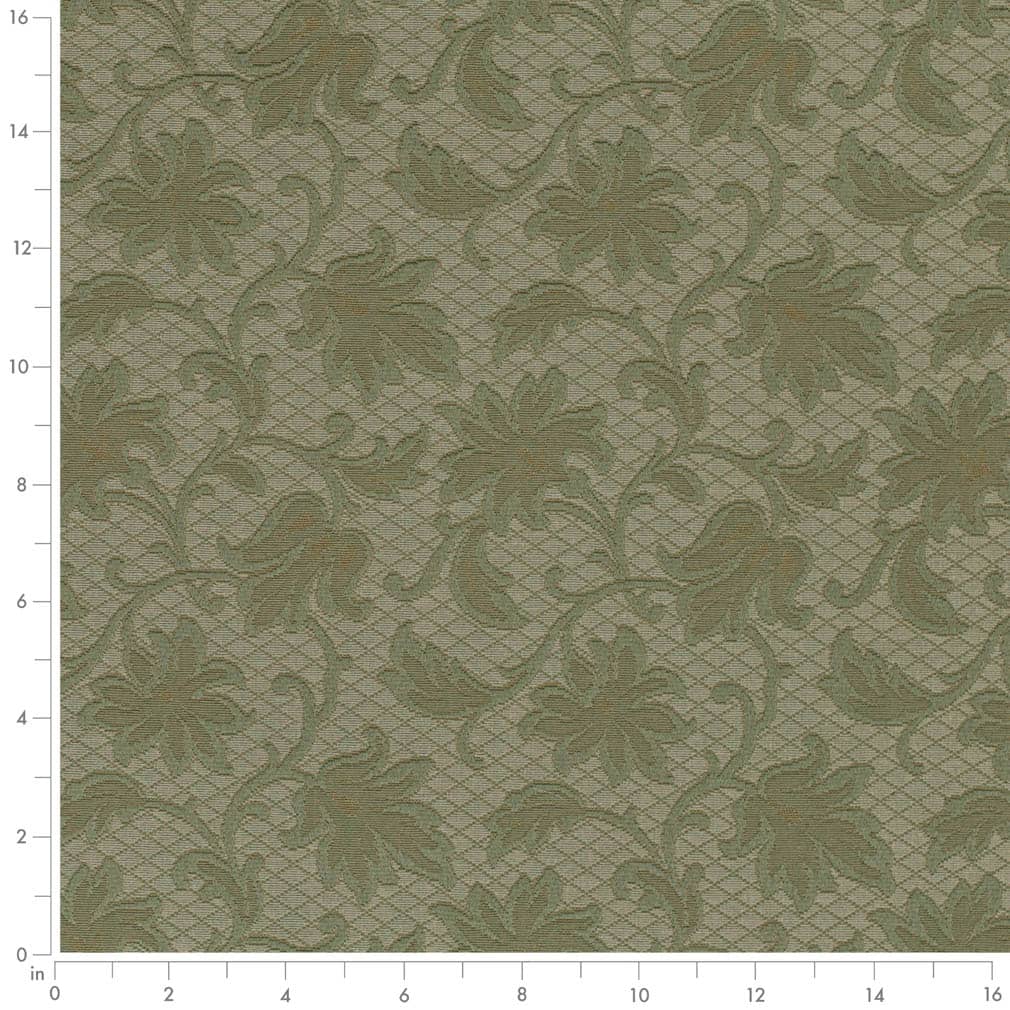 Olive Floral - Green Floral,Leaves Upholstery Fabric 54 Inches"