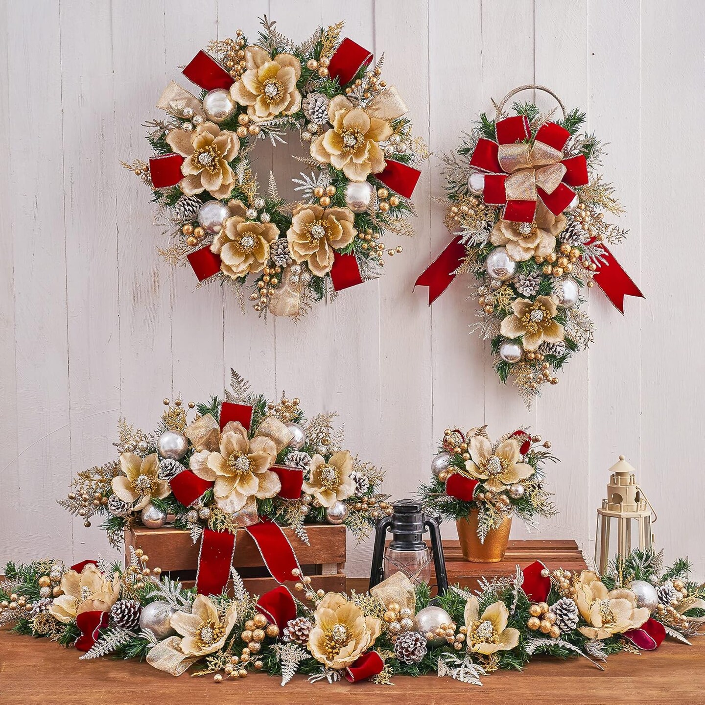 Glam Magnolia Garland, Christmas Garland