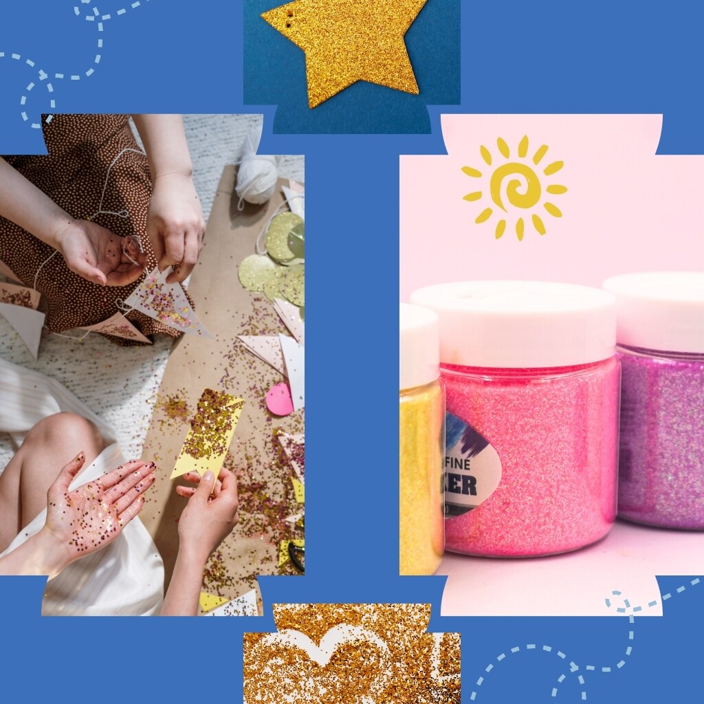 Angels Craft 12 Count Glitter Shaker Set Vivid Edition: Yellow, Pink, Purple, White & Blue Perfect for Group Activities