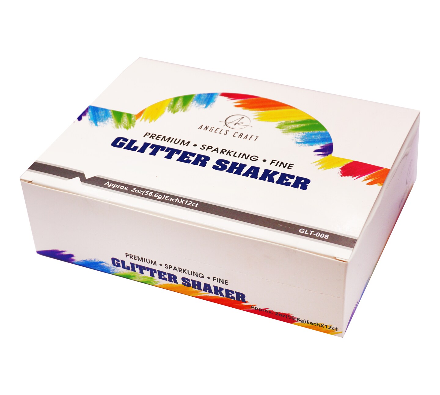 Angels Craft 12 Count Glitter Shaker Set Vivid Edition: Yellow, Pink, Purple, White & Blue Perfect for Group Activities