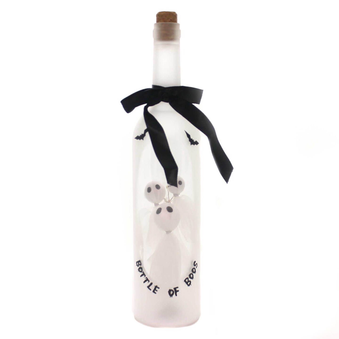 Roman 13.0 Inch Bottle Of Boos Halloween Figurine , Lighted Halloween Decor Led Ghosts