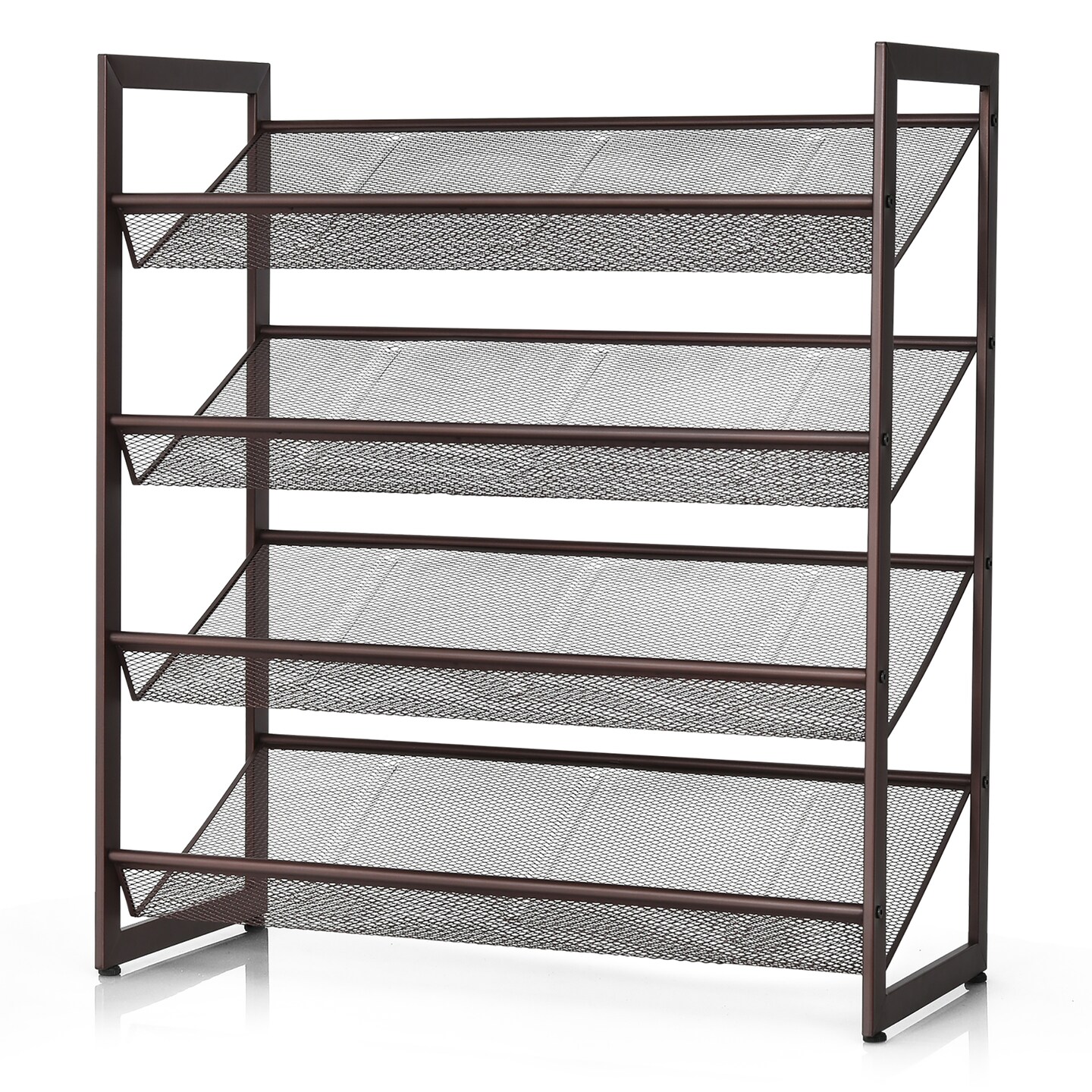 Costway 2-Tier\3-Tier\4-Tier Shoe Rack Adjustable to Flat or Slant Shoe Organizer Holder Stand
