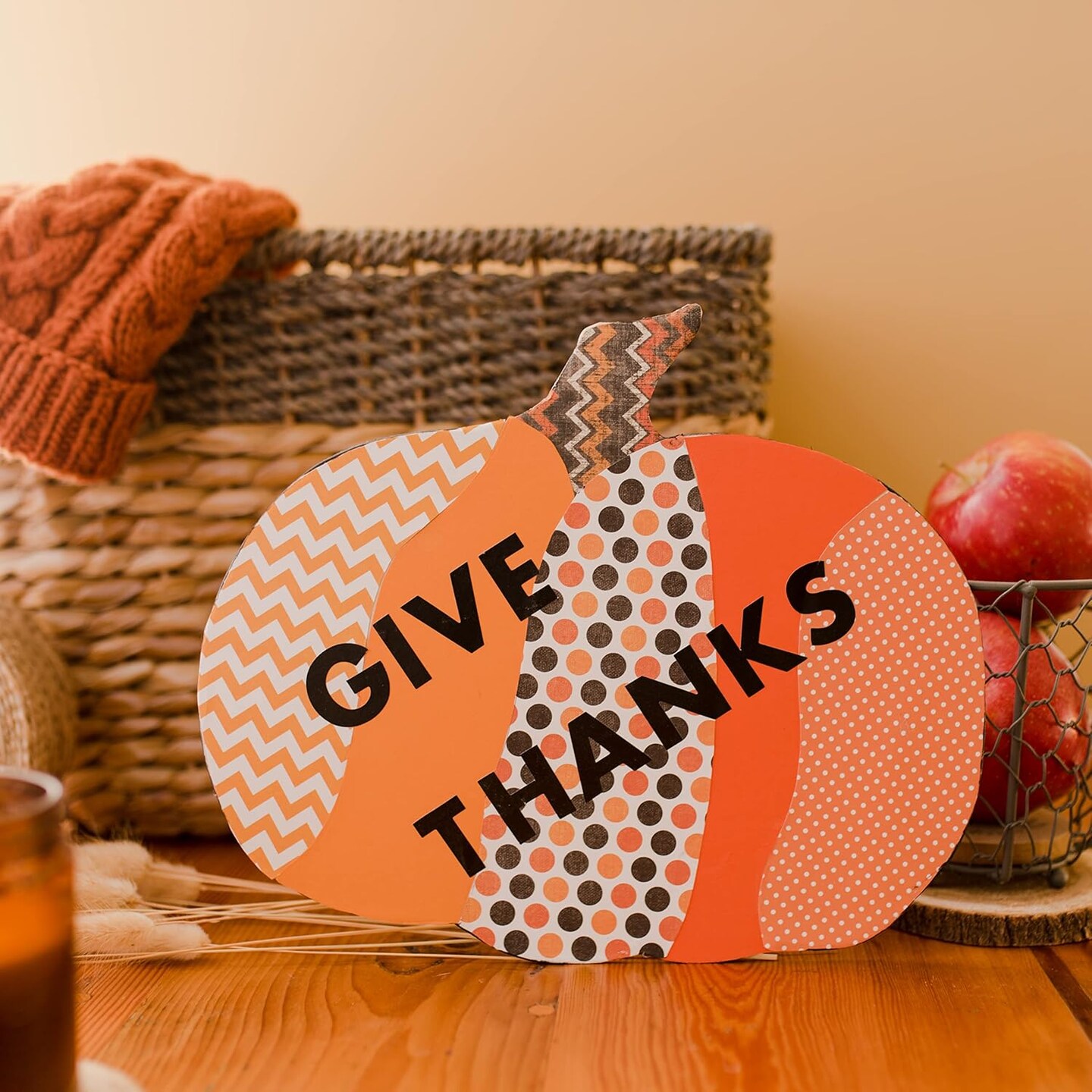 Pack of 3 -Unfinished Wood Pumpkin Cutout 11 x 10-inch, 1/8 inch Thick