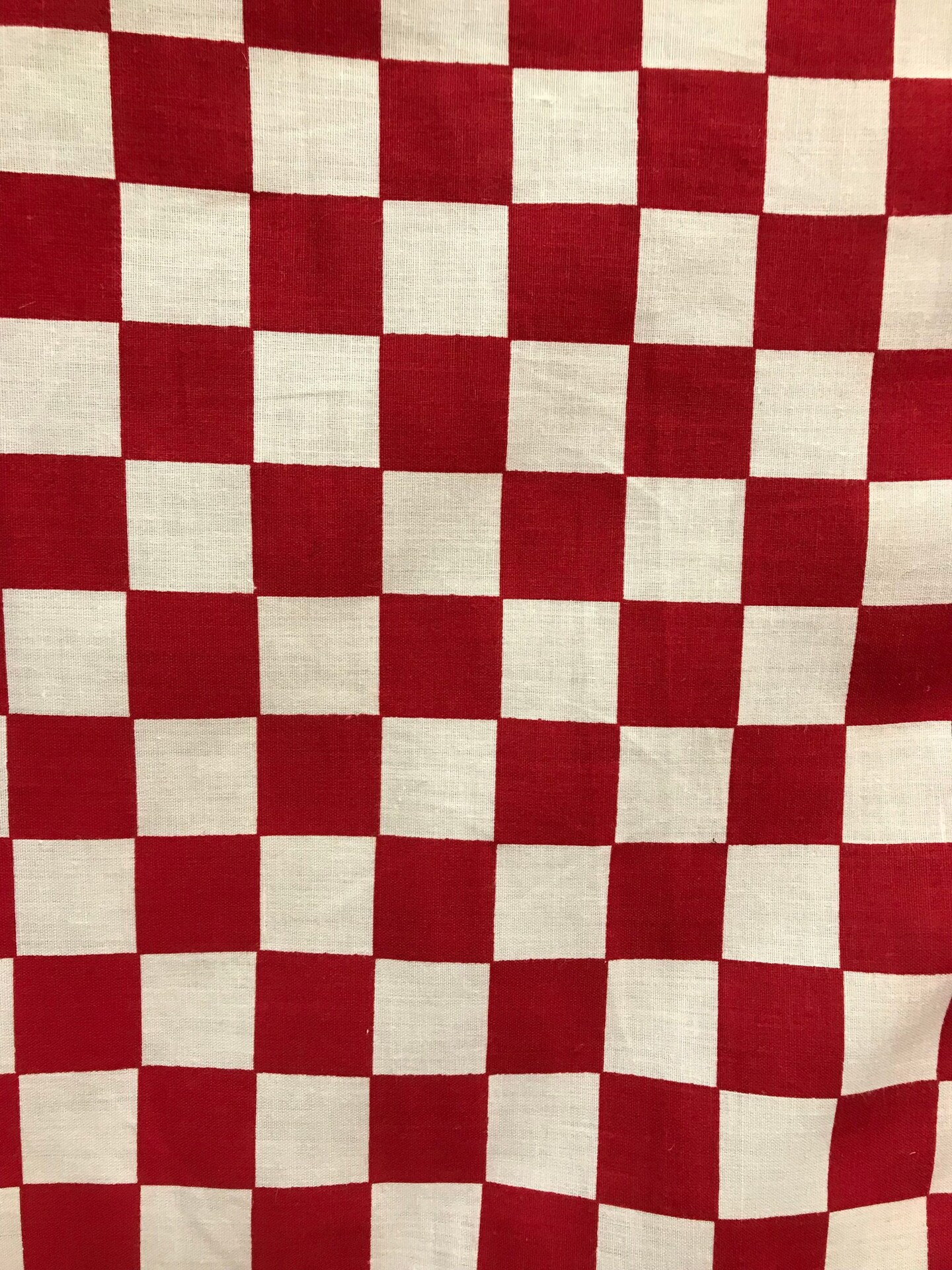 1 Yard Red Checkered Poly Cotton Fabric 59/60 Inch Width