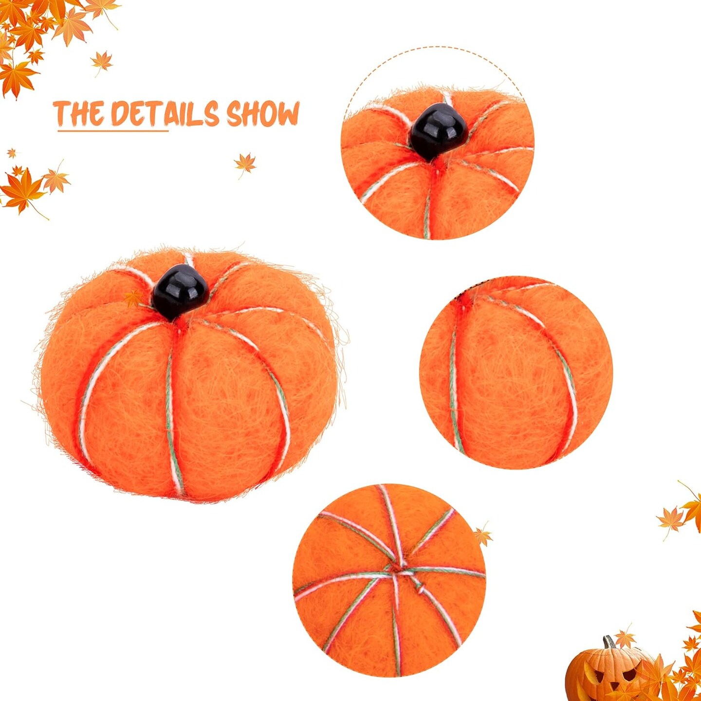 36 PCS Halloween Small Felt Pumpkin