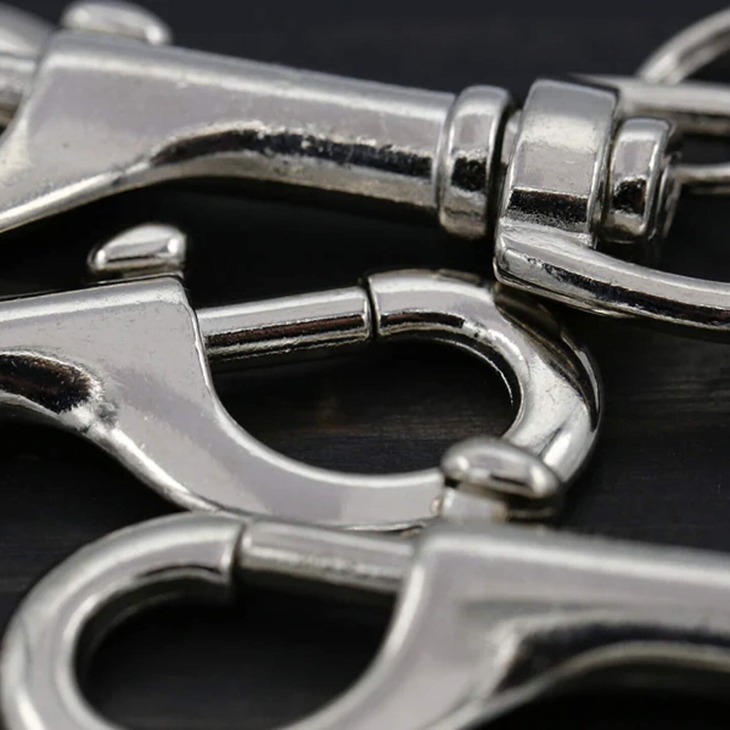 2 Pieces Oversized Silver Swivel Lobster Clasps with Key Rings for Crafts and Leashes 3" Height