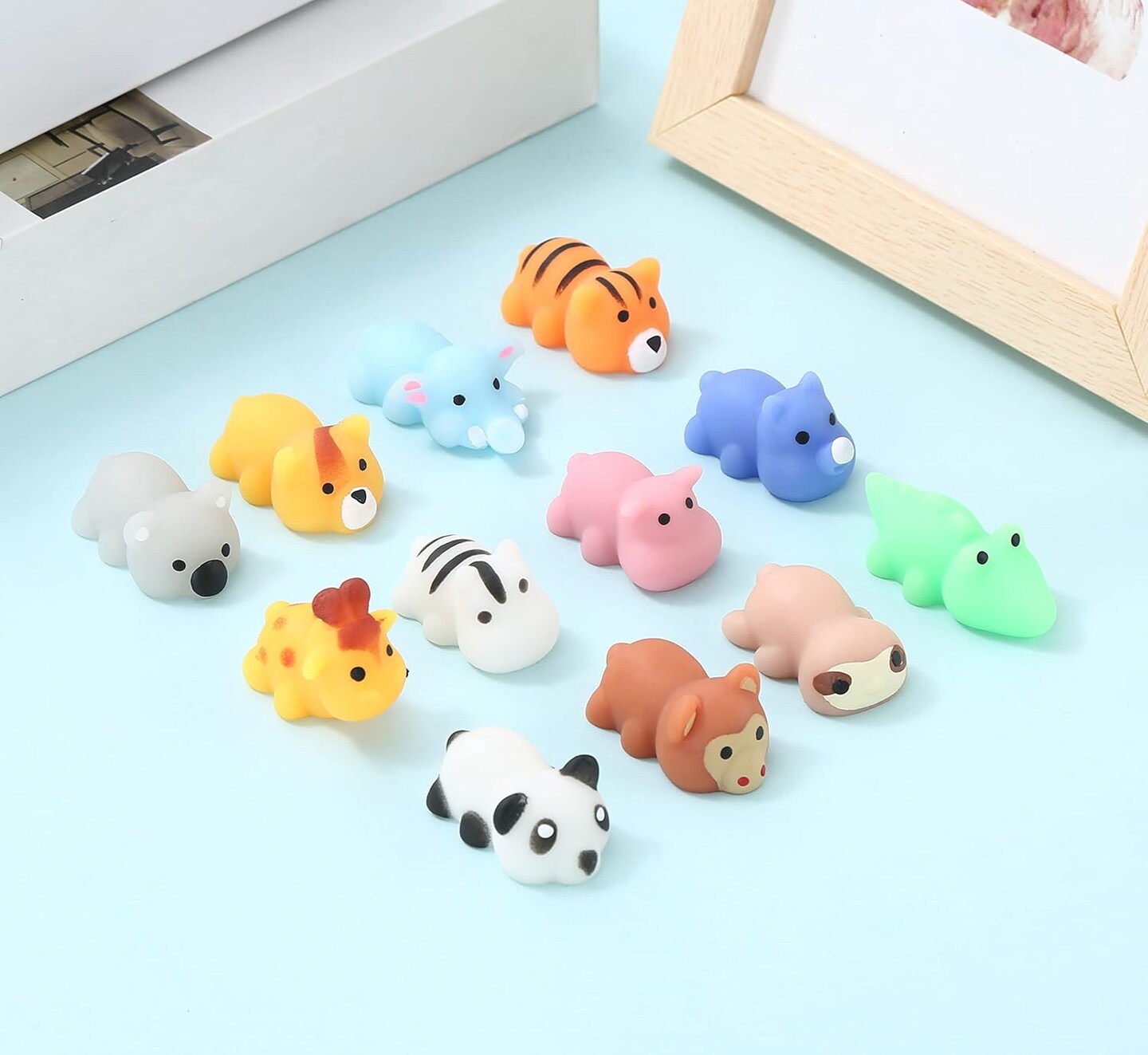 12-Pack Mochi Squishy Animal Toys – Soft Stress Relief Fidget Toys for Kids, Party Favors, Birthday Gifts, Classroom Prizes, and Goodie Bag Stuffers