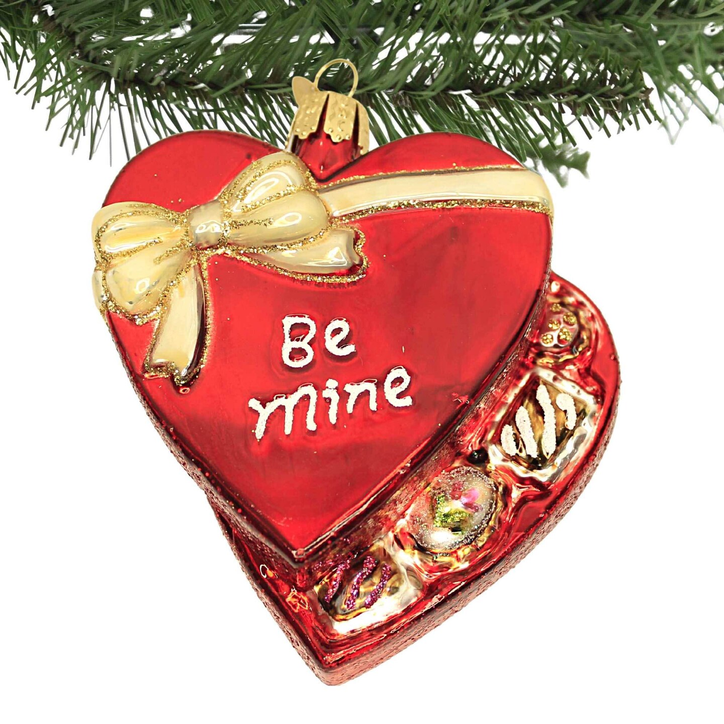 Old World Christmas 4.0 Inch Valentine Chocolates Valentine Tree Ornament , Be Mine Heart