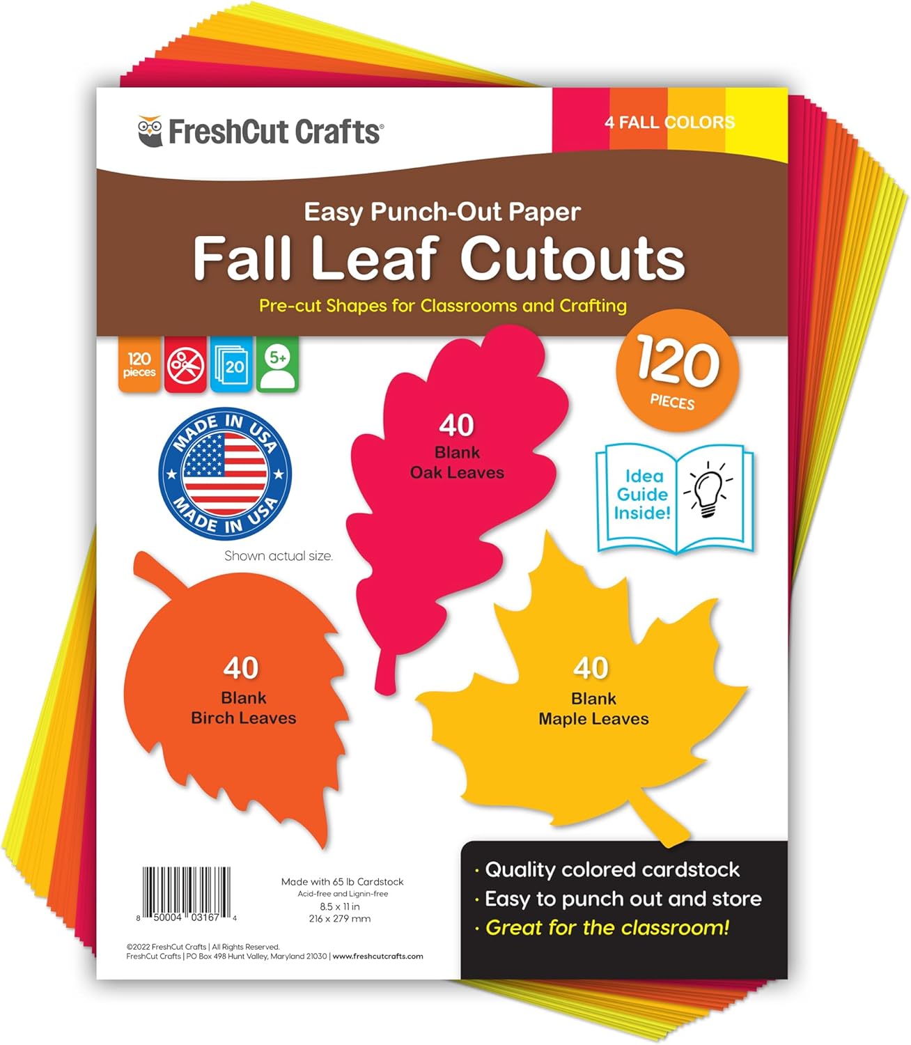 20 Pieces Fall Leaf Paper Cutouts