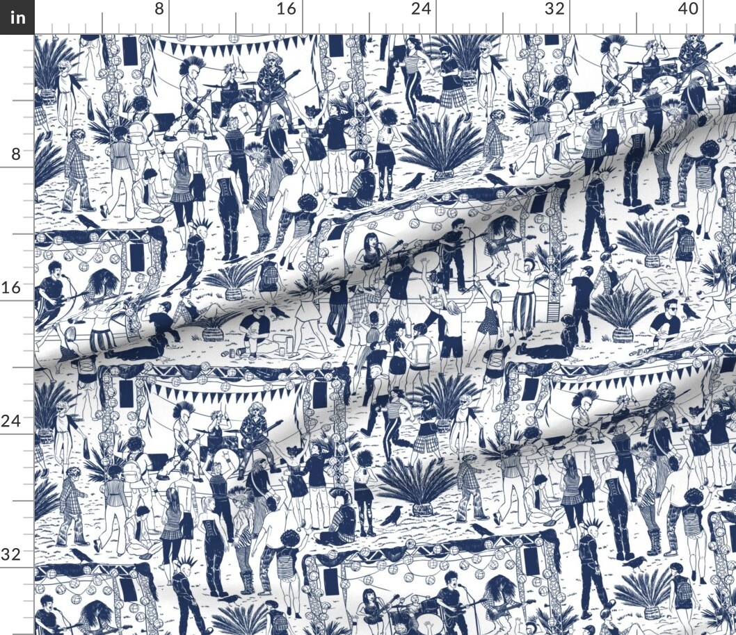 Various Fabrics by the Yard or Fat Quarter Music Musicians Concert Band Rock Punk Festival Toile De Jouy Alternative Classic Custom Printed Fabric by Spoonflower