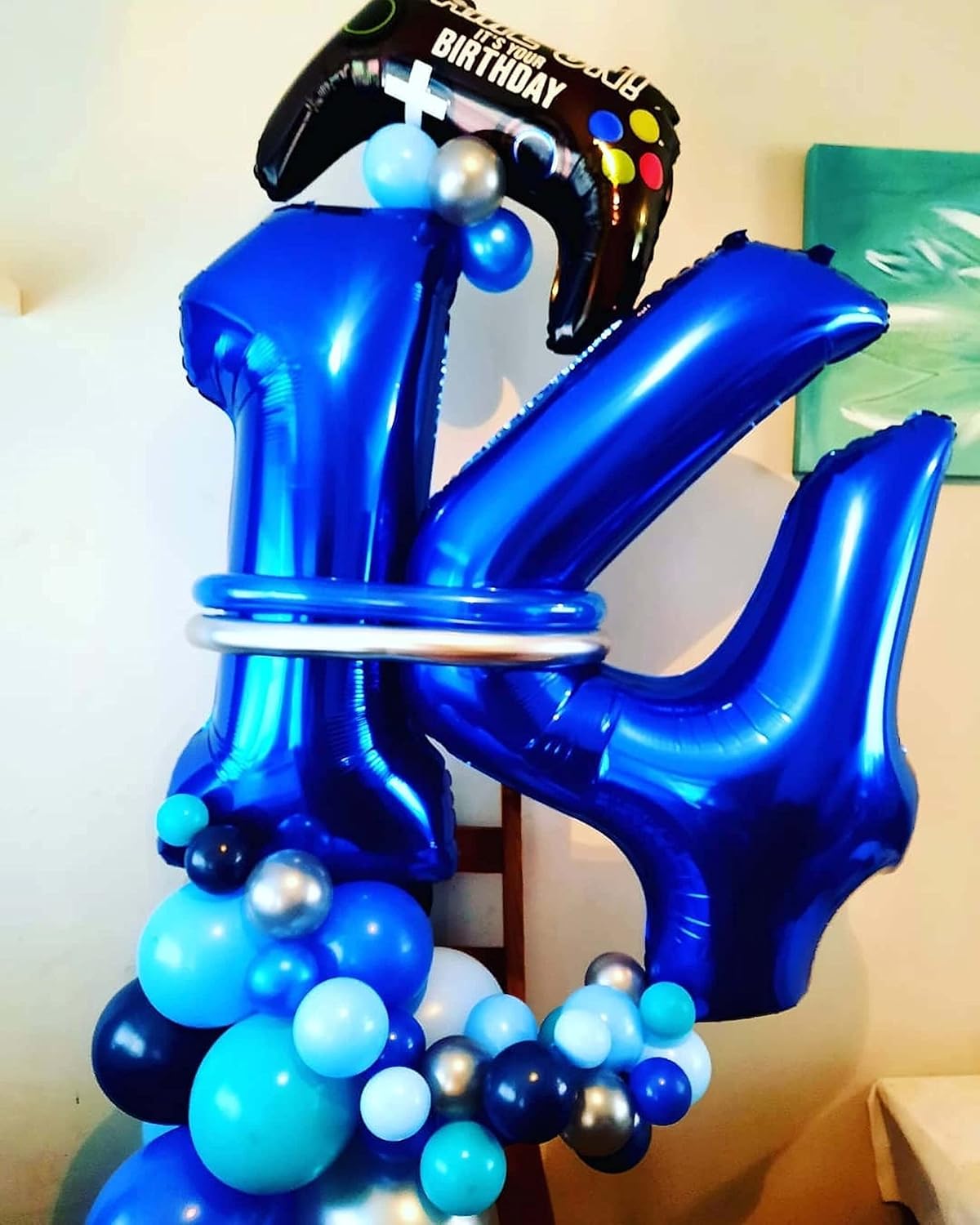 40 Inch Navy Blue 14 Number Balloons -Navy Blue 14