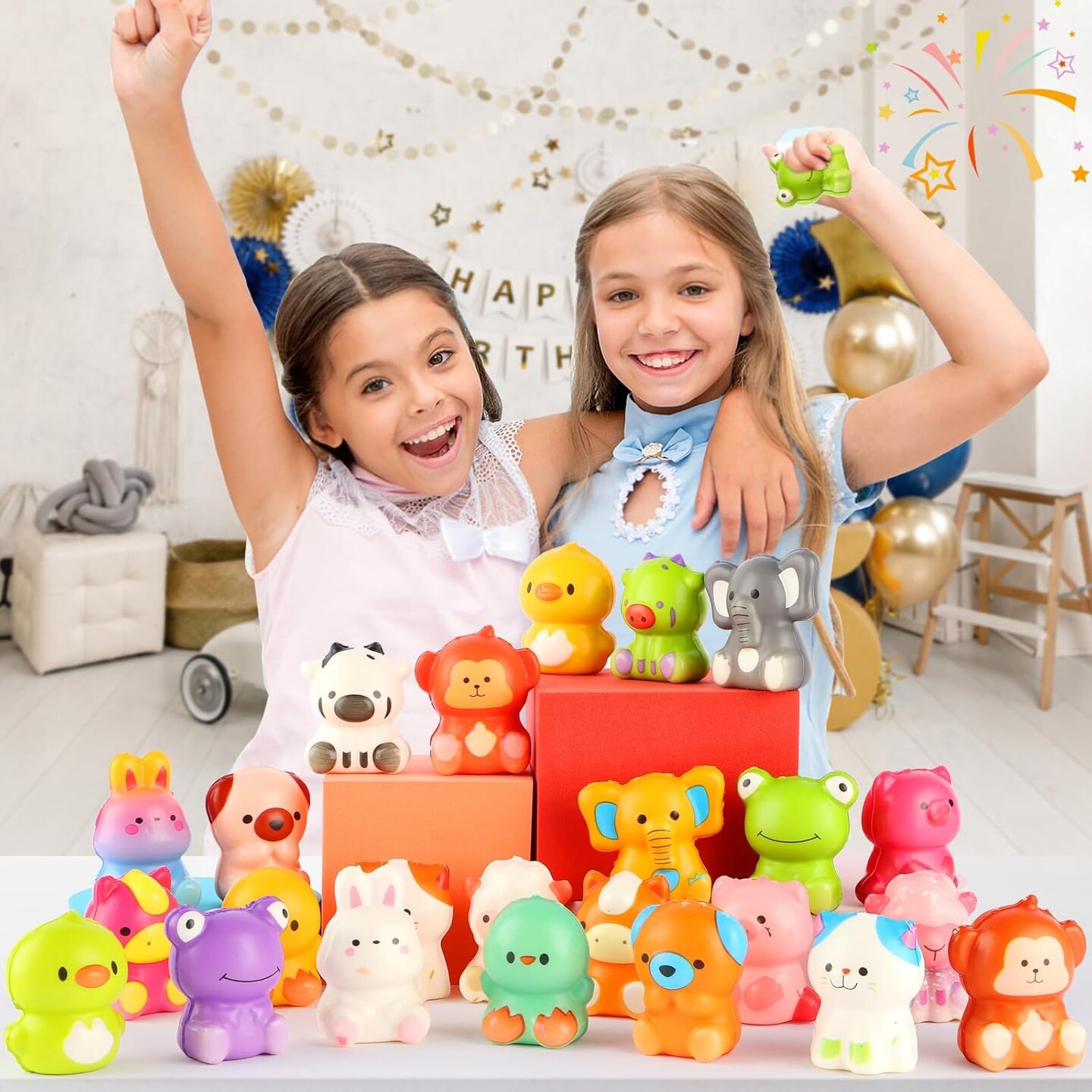 48Pcs Animal Squishy Toys Stress Balls