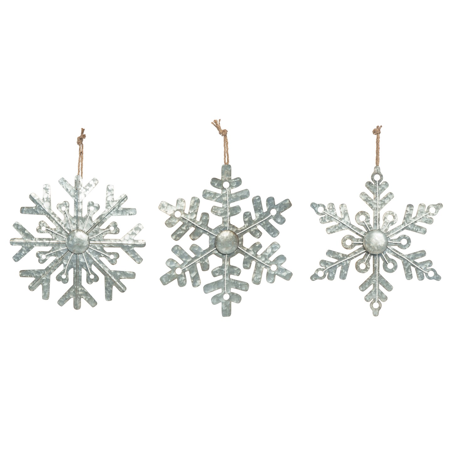 Metal Rope Accent Snowflake Decor Set of 3 Christmas | Michaels