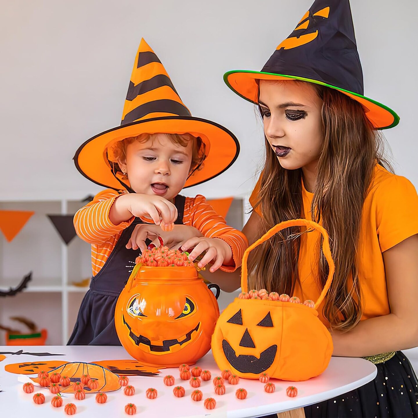 50-Piece Mini Artificial Pumpkins – Fake Pumpkins for Thanksgiving, Fall, Halloween, DIY Crafts, Vase Fillers, and Home Table Decorations