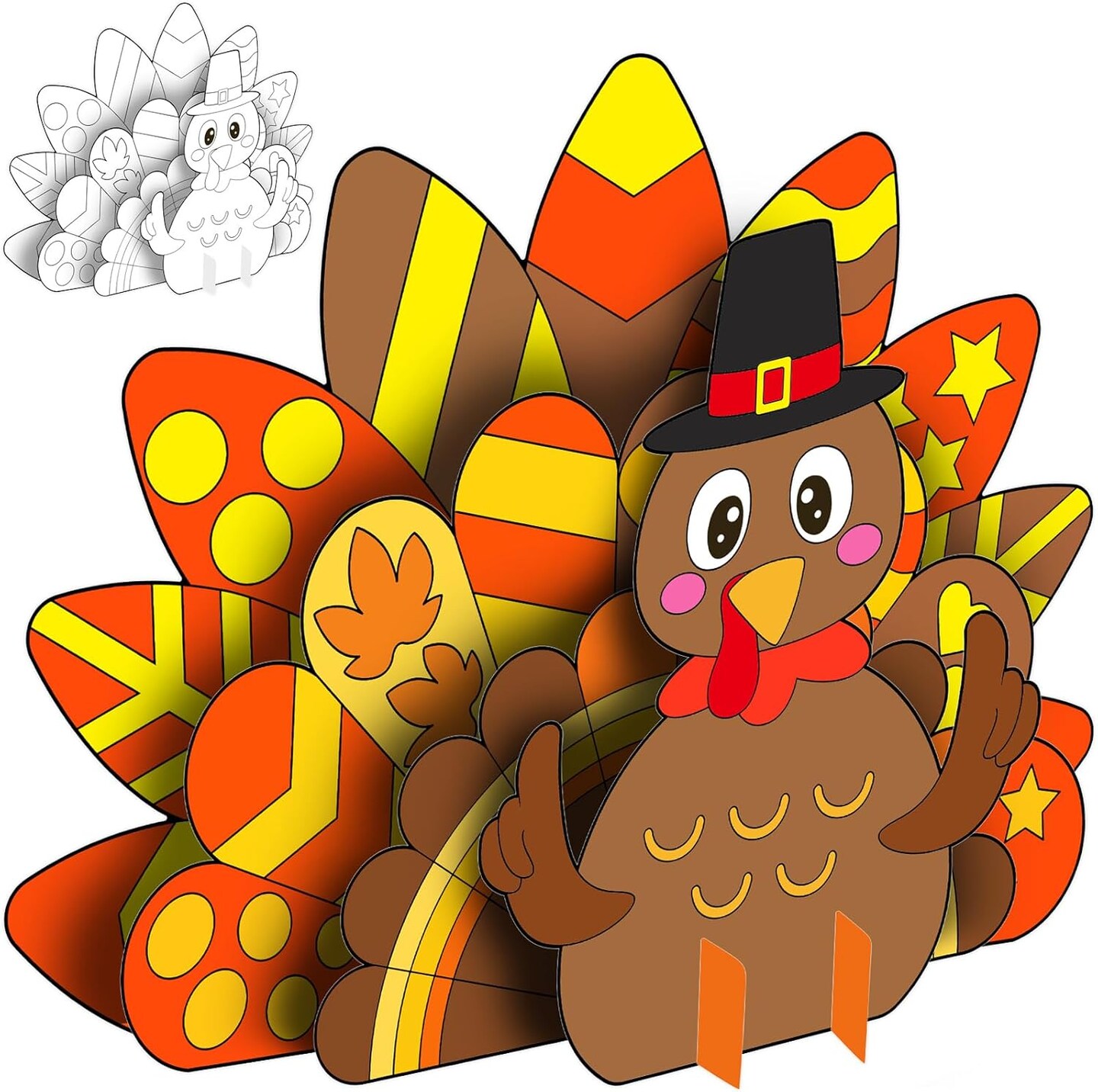 Thanksgiving Turkey Craft for Kids -10 SETS