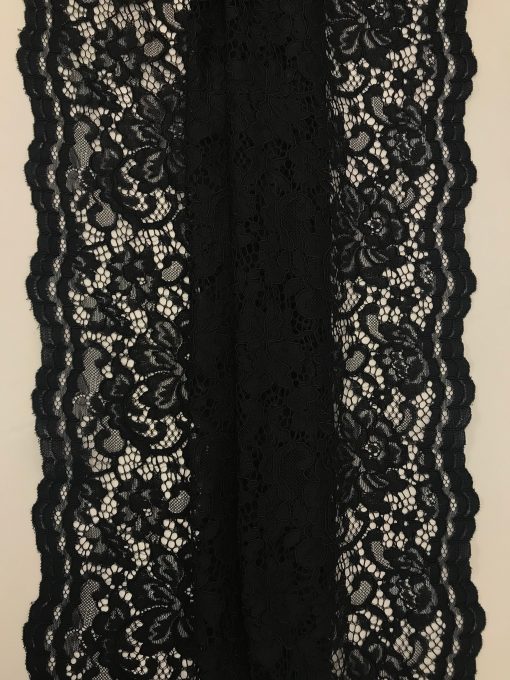 1 Yard Black Vintage Corded Lace Fabric for Dresses Gowns Diy Sewing Crafts 52/54&#x201D; Width