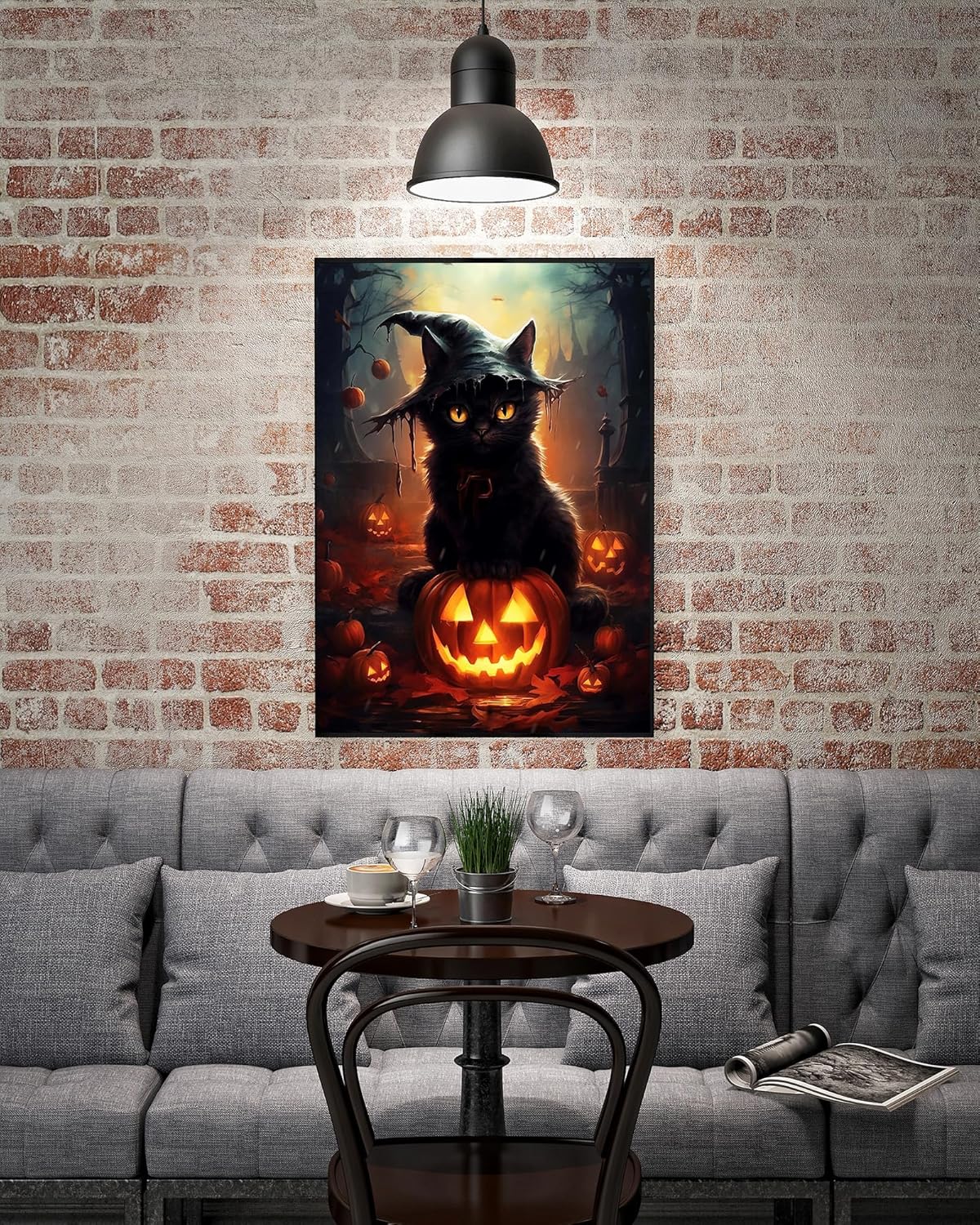 Halloween Cat Diamond Painting Kits for Adults,12 x 16 Inch
