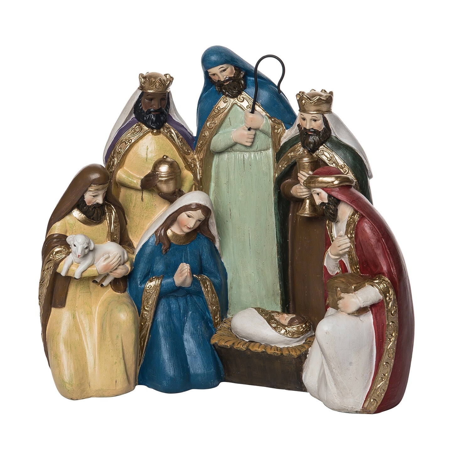 Resin Multicolored Christmas Traditional Nativity Scene Decor