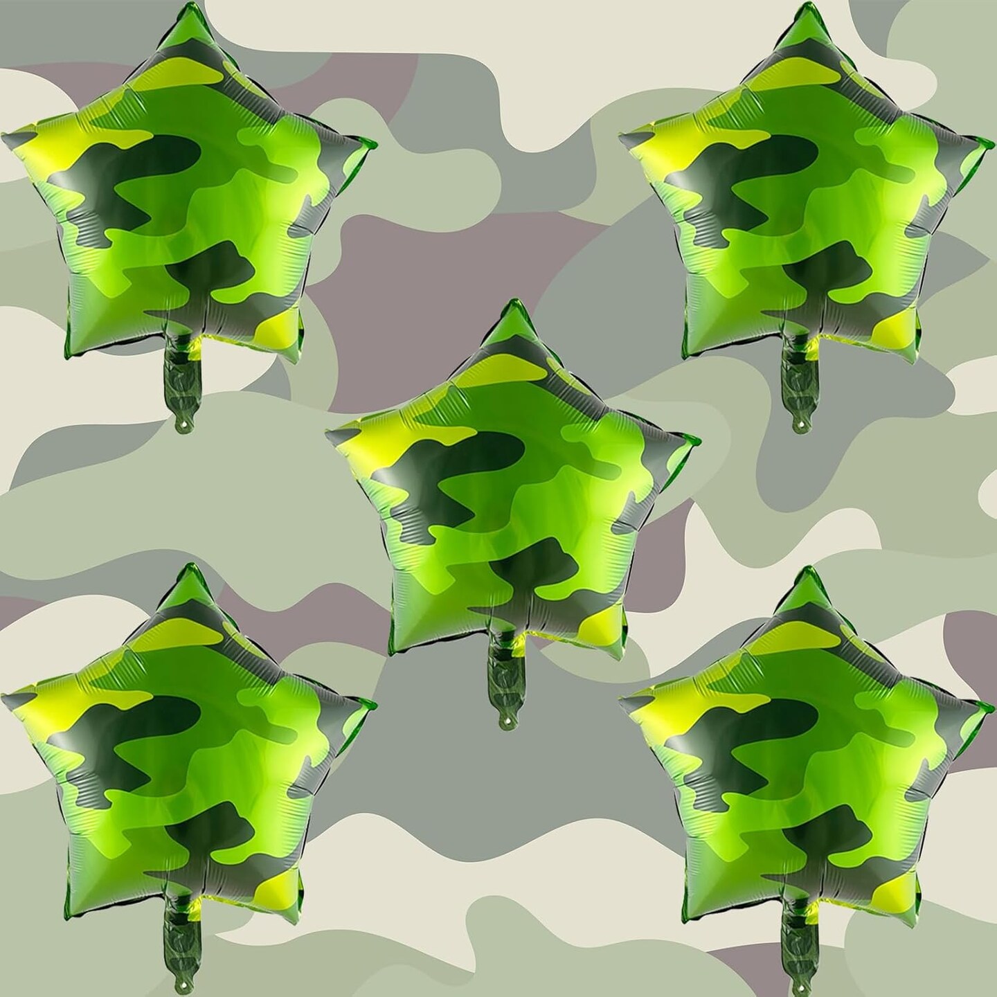 10Pcs Army Tanks Camouflage Party Balloons Army Tank Foil Balloons