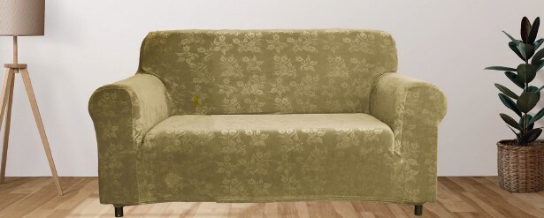 Floral Pattern Velvet Stretch Slipcover - Comes in 3 Sizes & 4 Colors!