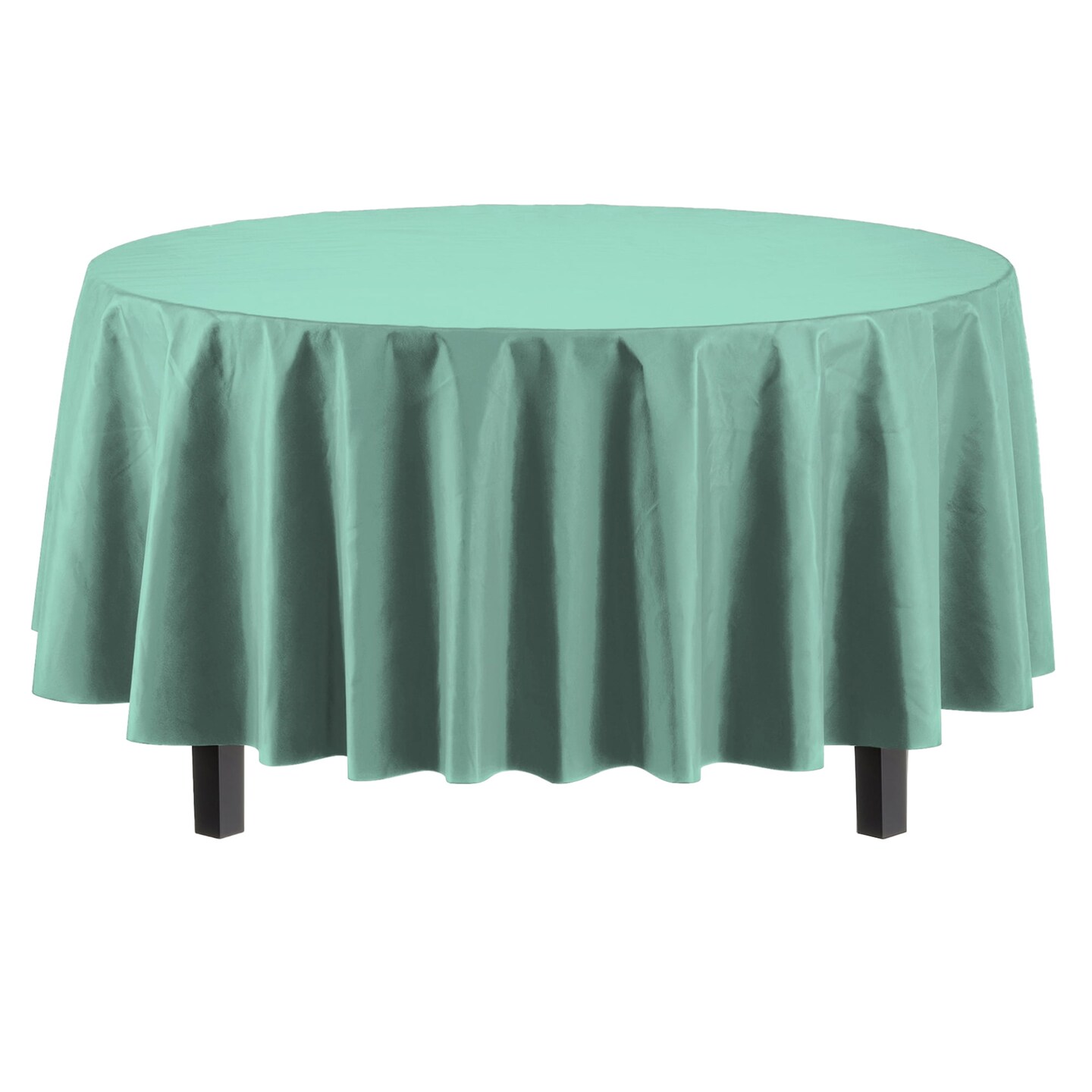 Exquisite Disposable Round Plastic Tablecloths – 6 Pack 84" Disposable Table Cloths – Indoor/Outdoor Party Tablecloth – Round Plastic Table Cover for Events & Party Supplies