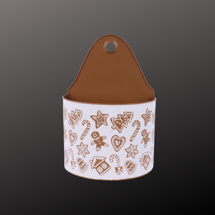 Metal Gingerbread Wall Pocket 11"x7.5" | Christmas Kitchen Decor-XC0174