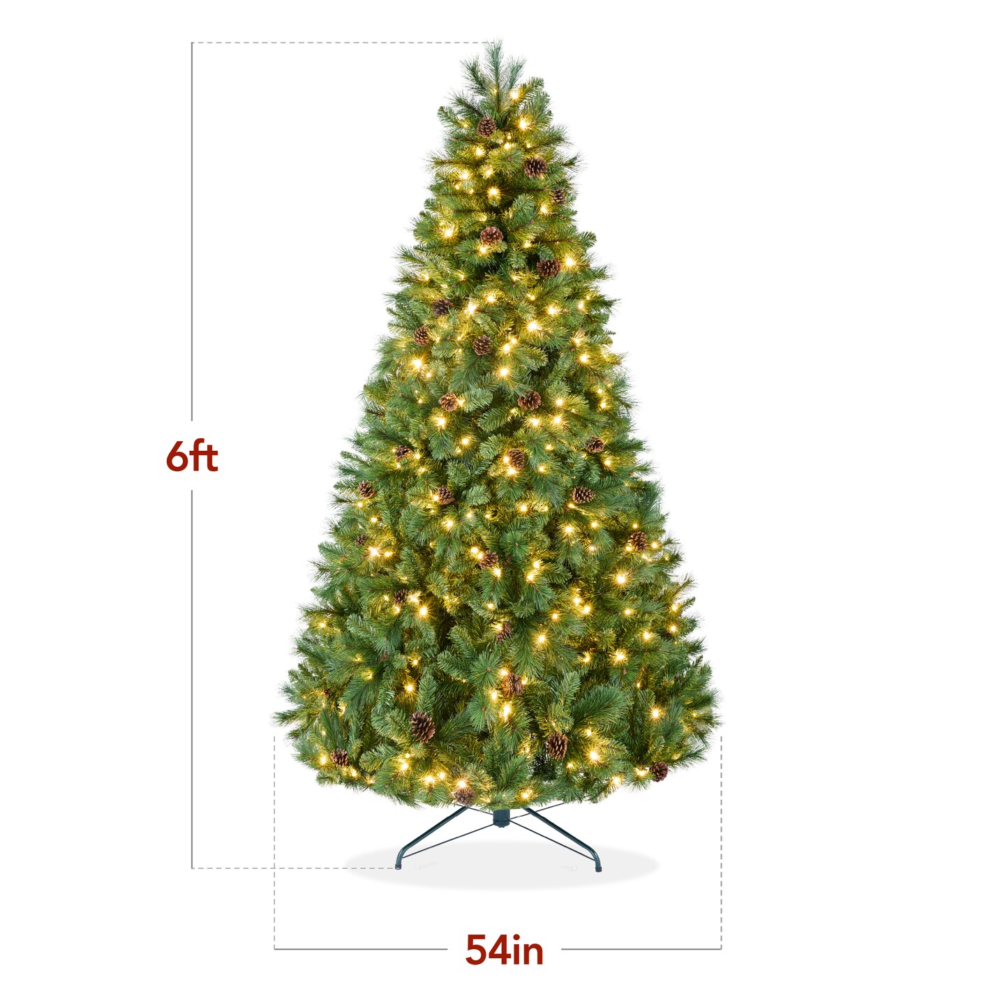 Best Choice Products Pre-Lit Scotch Pine Christmas Tree w/ 2-In-1 LED Lights