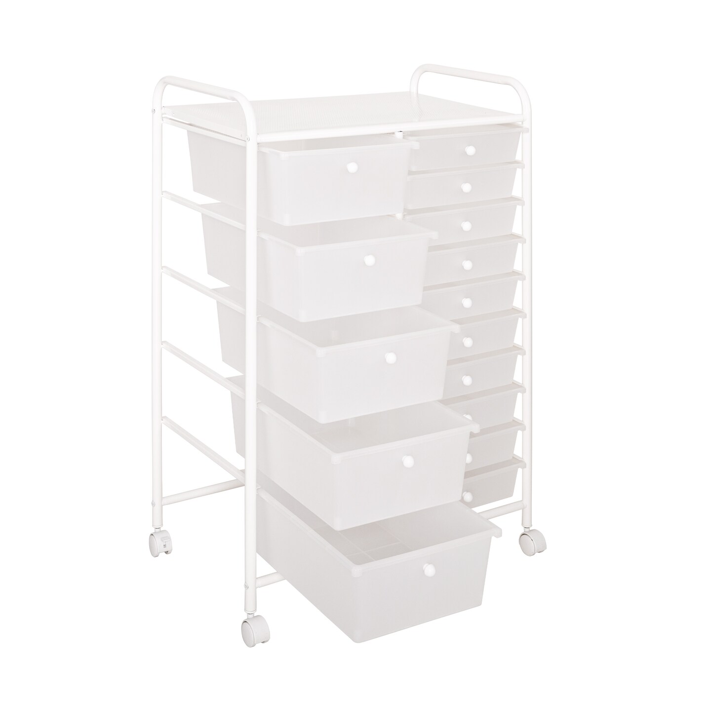 Seville Classics 15-Drawer Organizer Cart, 25.2" W x 15.3" D x 38.2" H