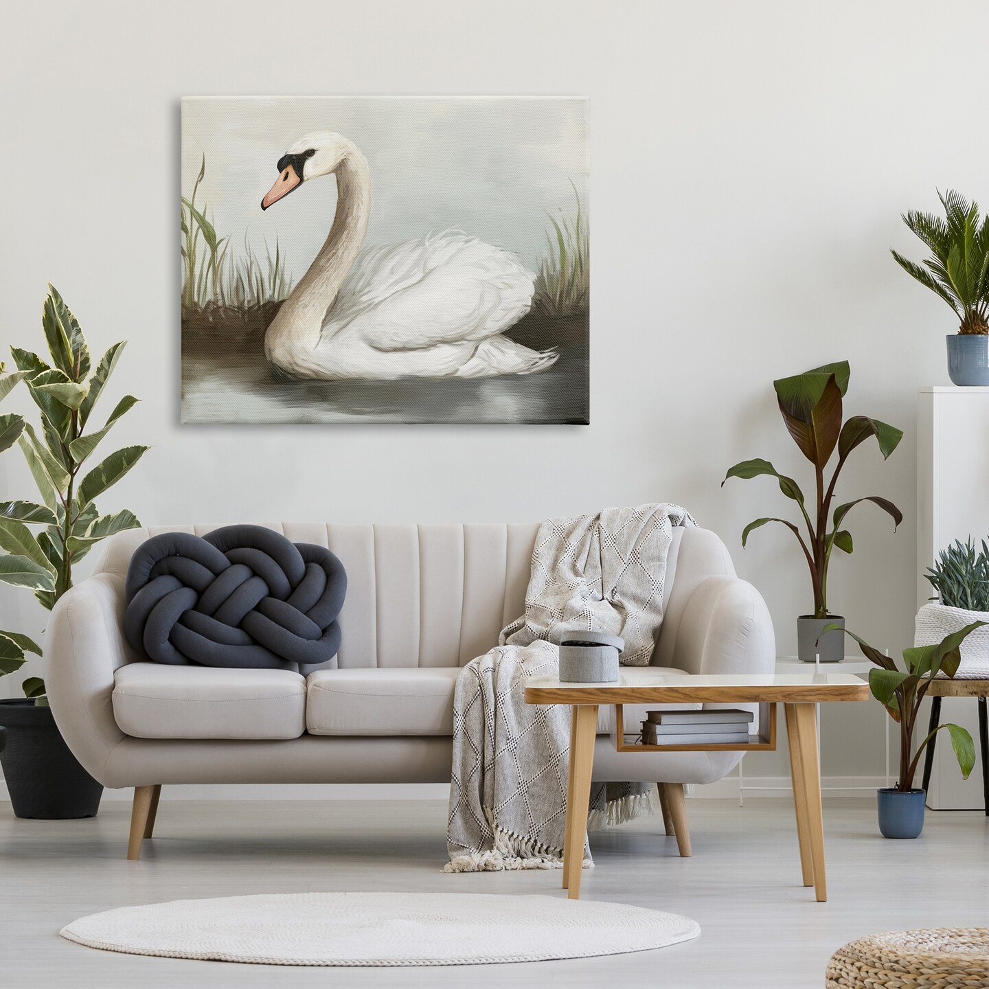 Stupell Industries Swan in Pond Painting Canvas Design By Ziwei Li