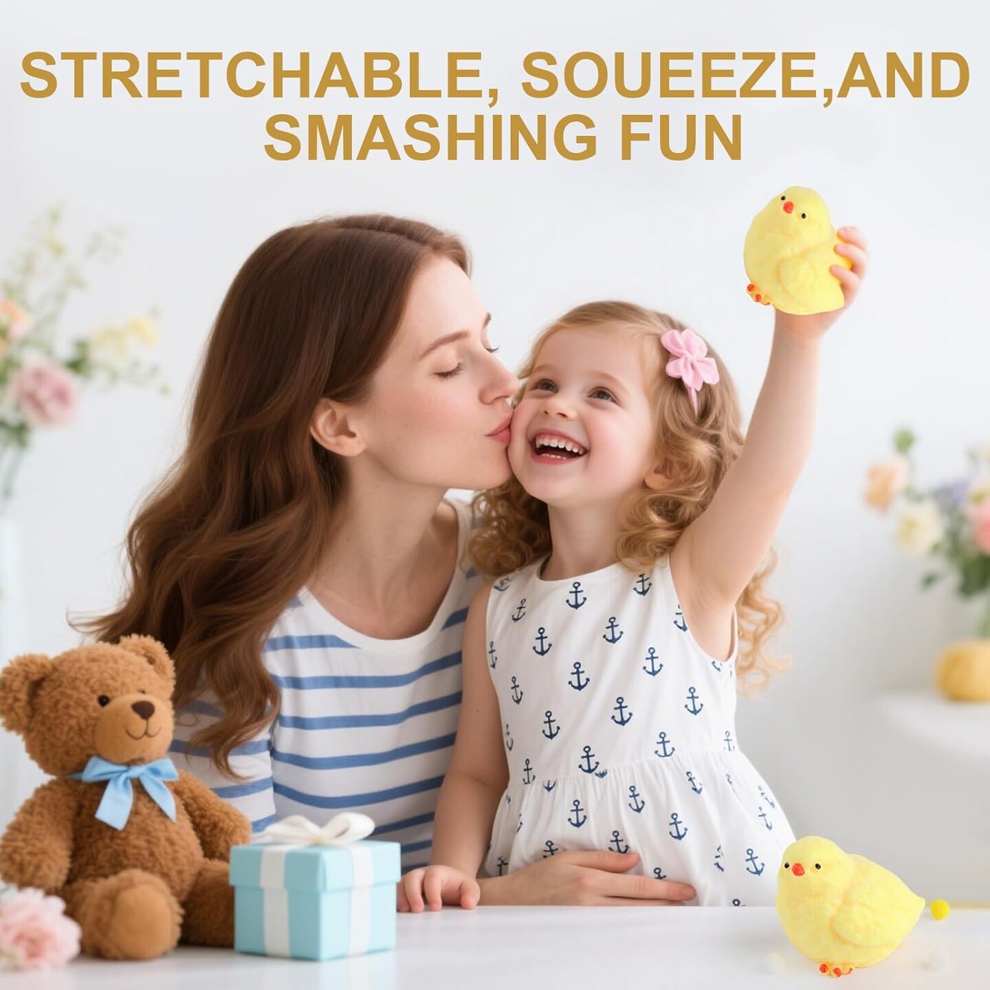 3-Pack Handmade Chicken Squishy Toys – Soft Chick Stress Relief Fidget & Sensory Toys for Kids and Adults