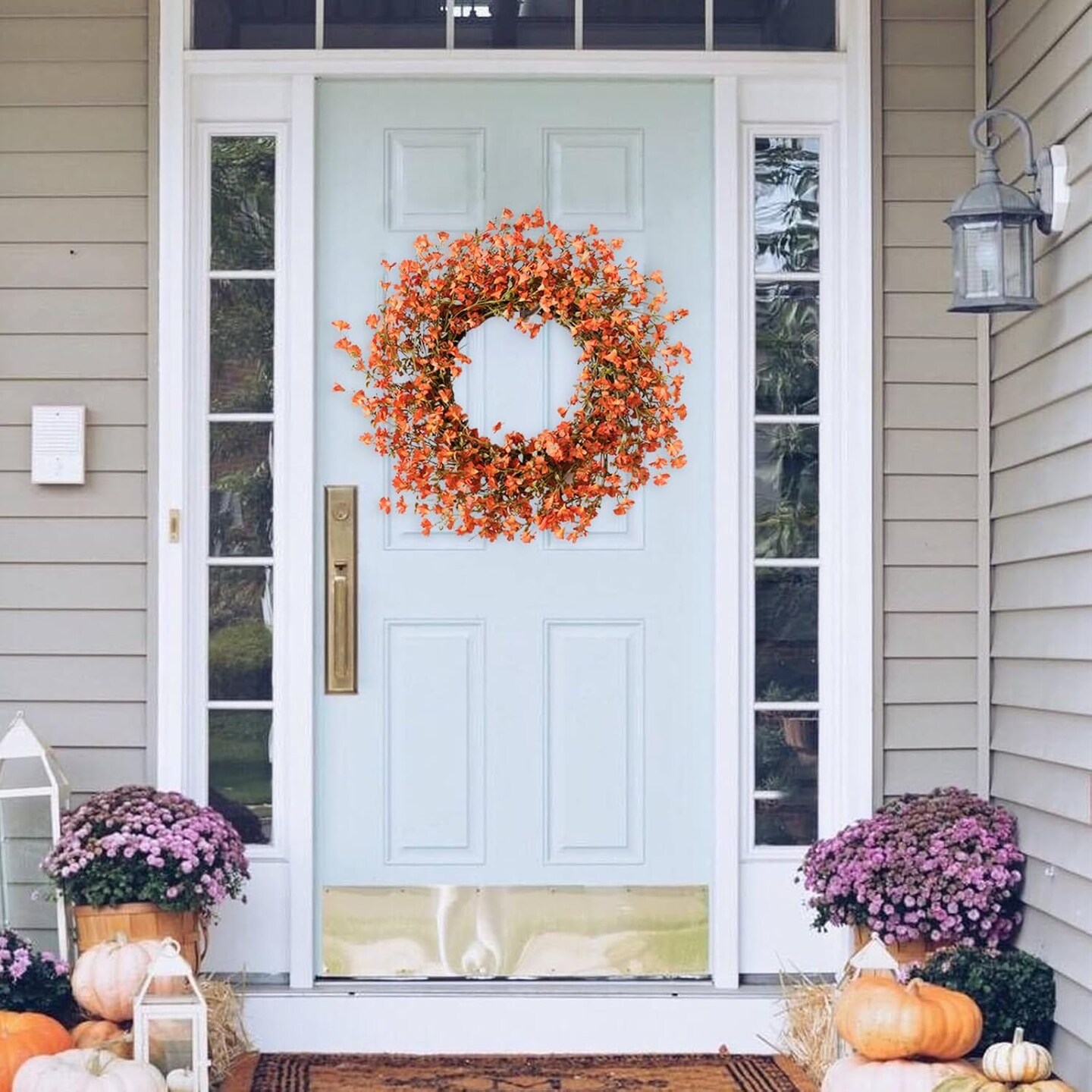 Fall Orange Forsythia Wreath - 22 Inch