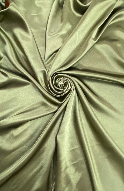 1 Yard Olive Crepe Satin Fabric Soft Shiny Double Sided Polyester 58 Inch Width
