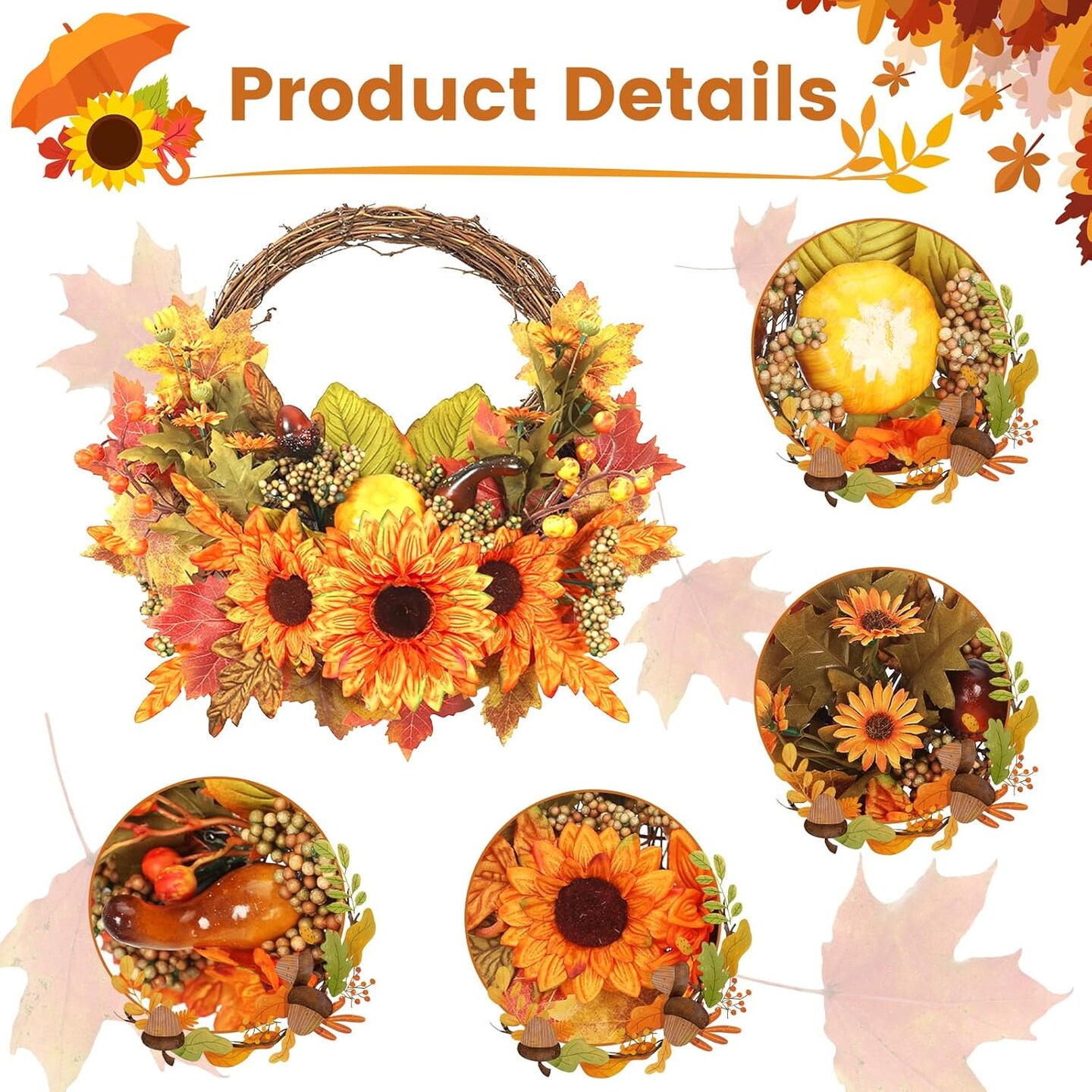 Small Fall Wreaths - 12 inch