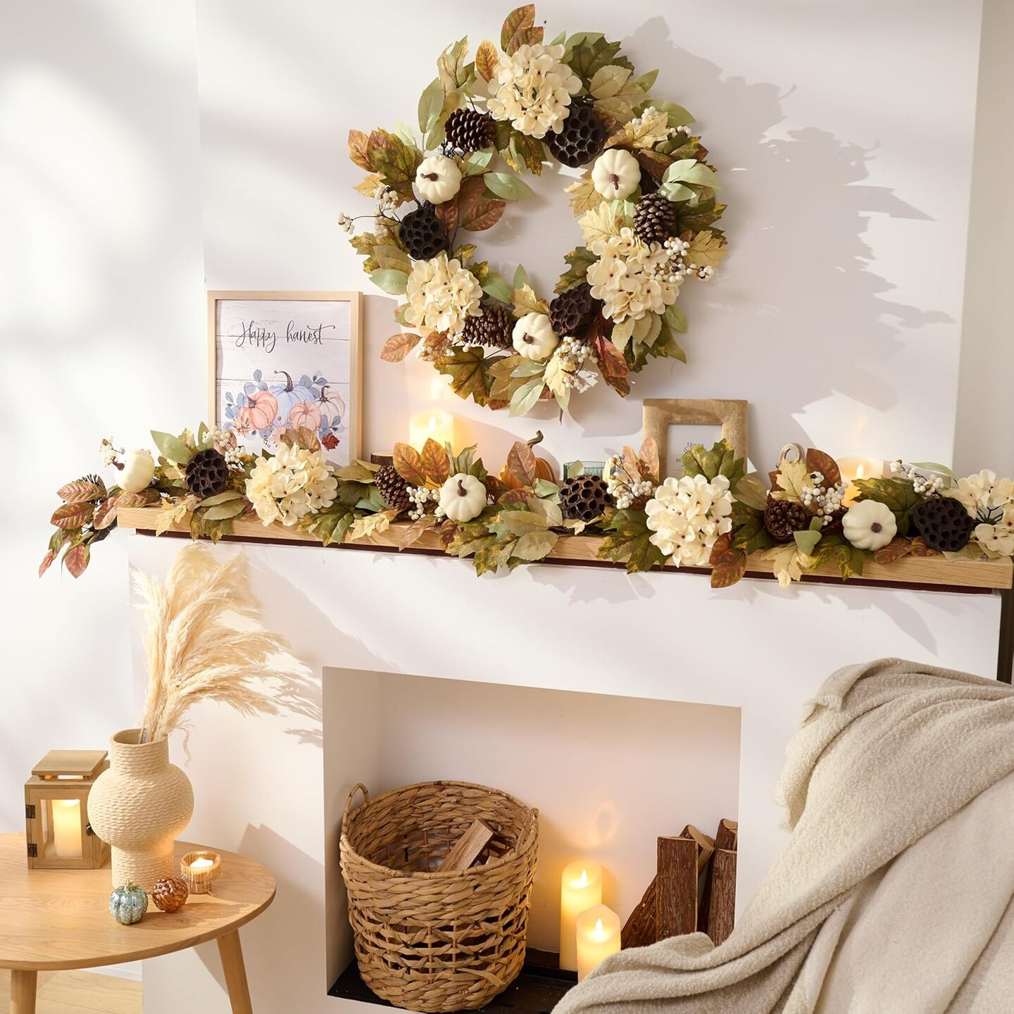 Fall Garland with Lights - 6 ft Artificial Autumn