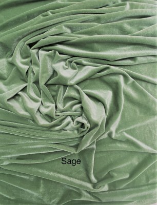 1 Yard Sage Stretch Velvet Textile Silky Soft Fabric with Graceful Heavy Drape 58/60 Inches Wide